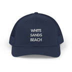 "White Sands Beach" - Snapback Trucker Cap - Perfect for Summer, Vacation, or Outdoor Events, Casual Style, Unisex Accessories, Gift Idea