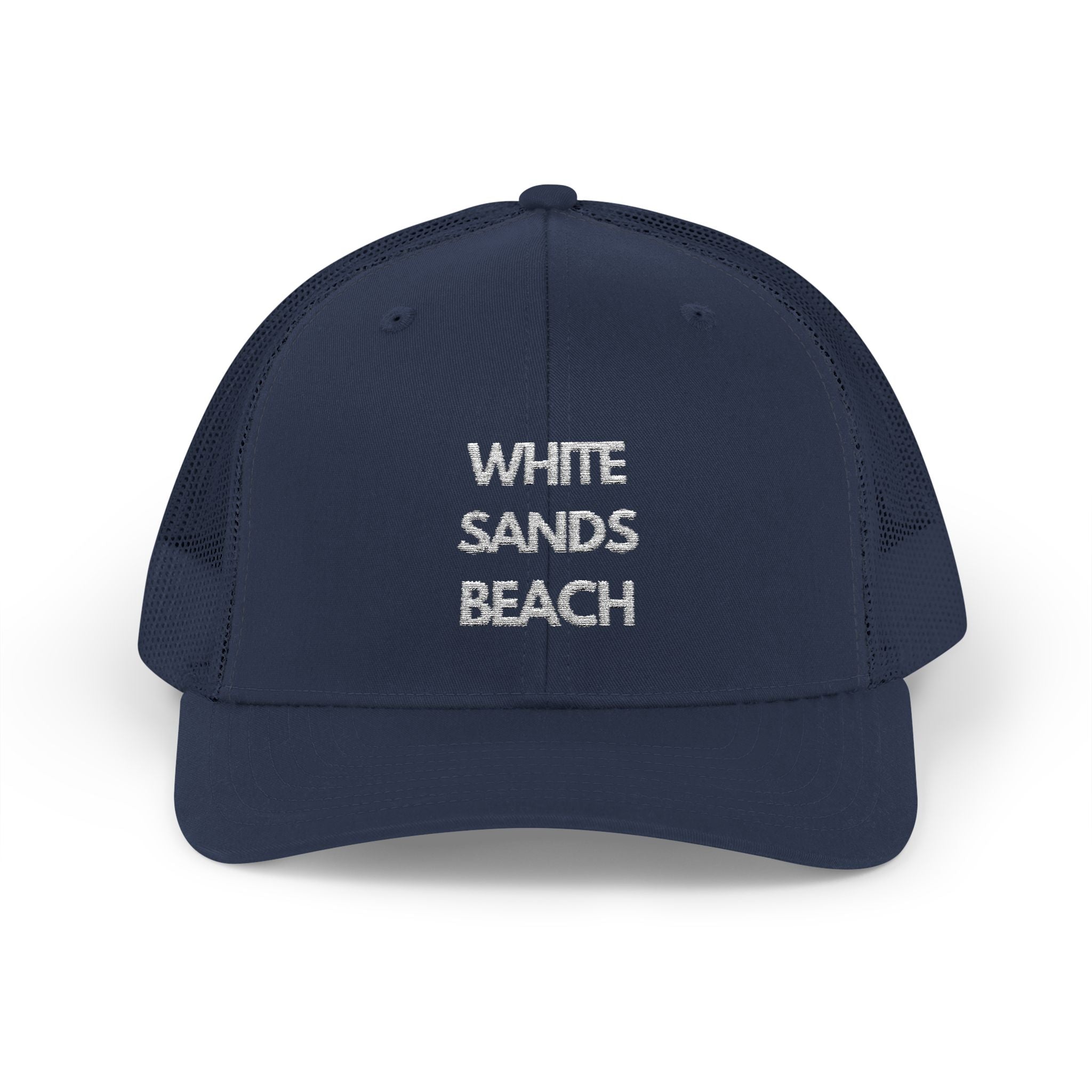 "White Sands Beach" - Snapback Trucker Cap - Perfect for Summer, Vacation, or Outdoor Events, Casual Style, Unisex Accessories, Gift Idea