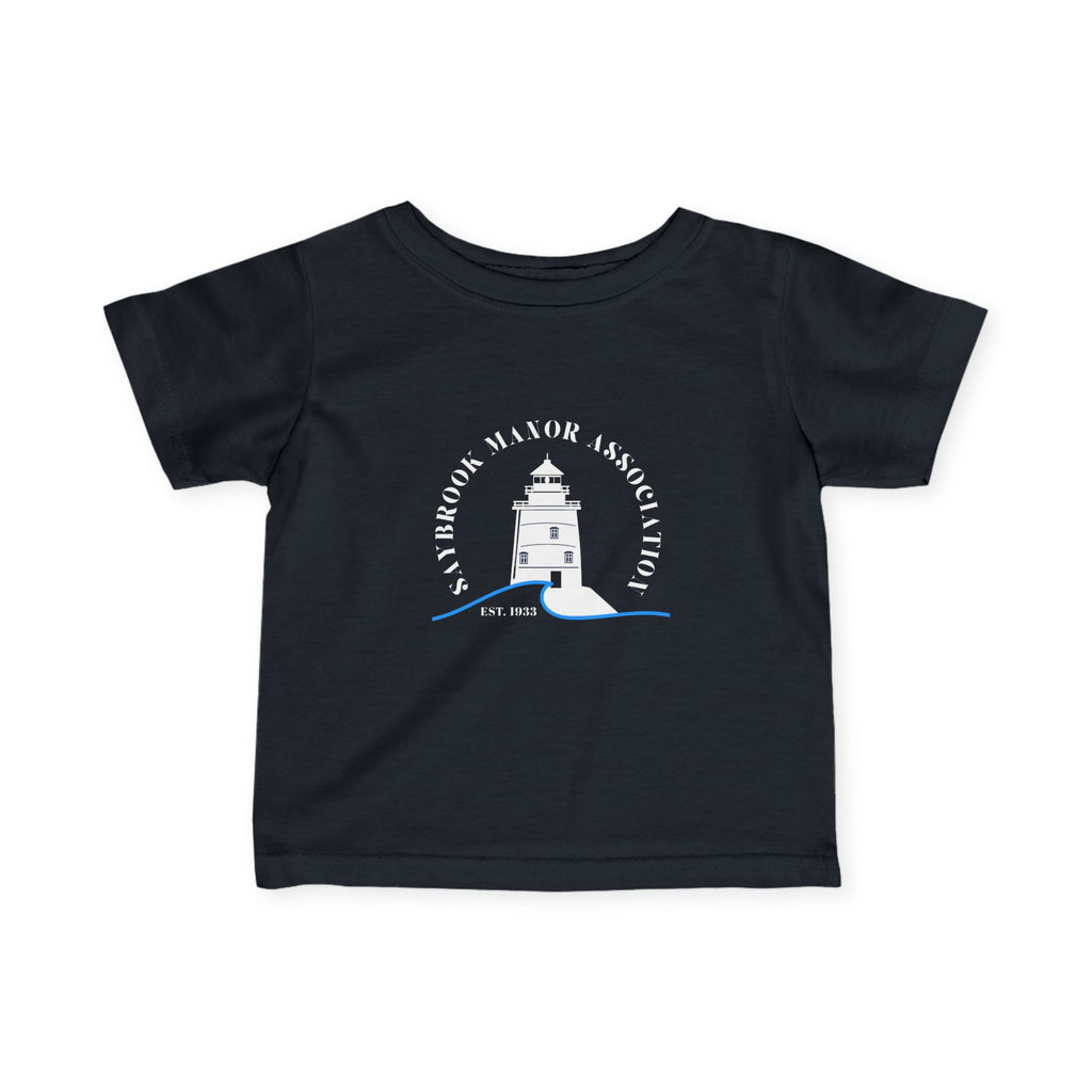 Infant (6M-24M)- Saybrook Manor Association Logo On Front  "MILK. NAP. SAYBROOK. REPEAT." (Back) in White Writing