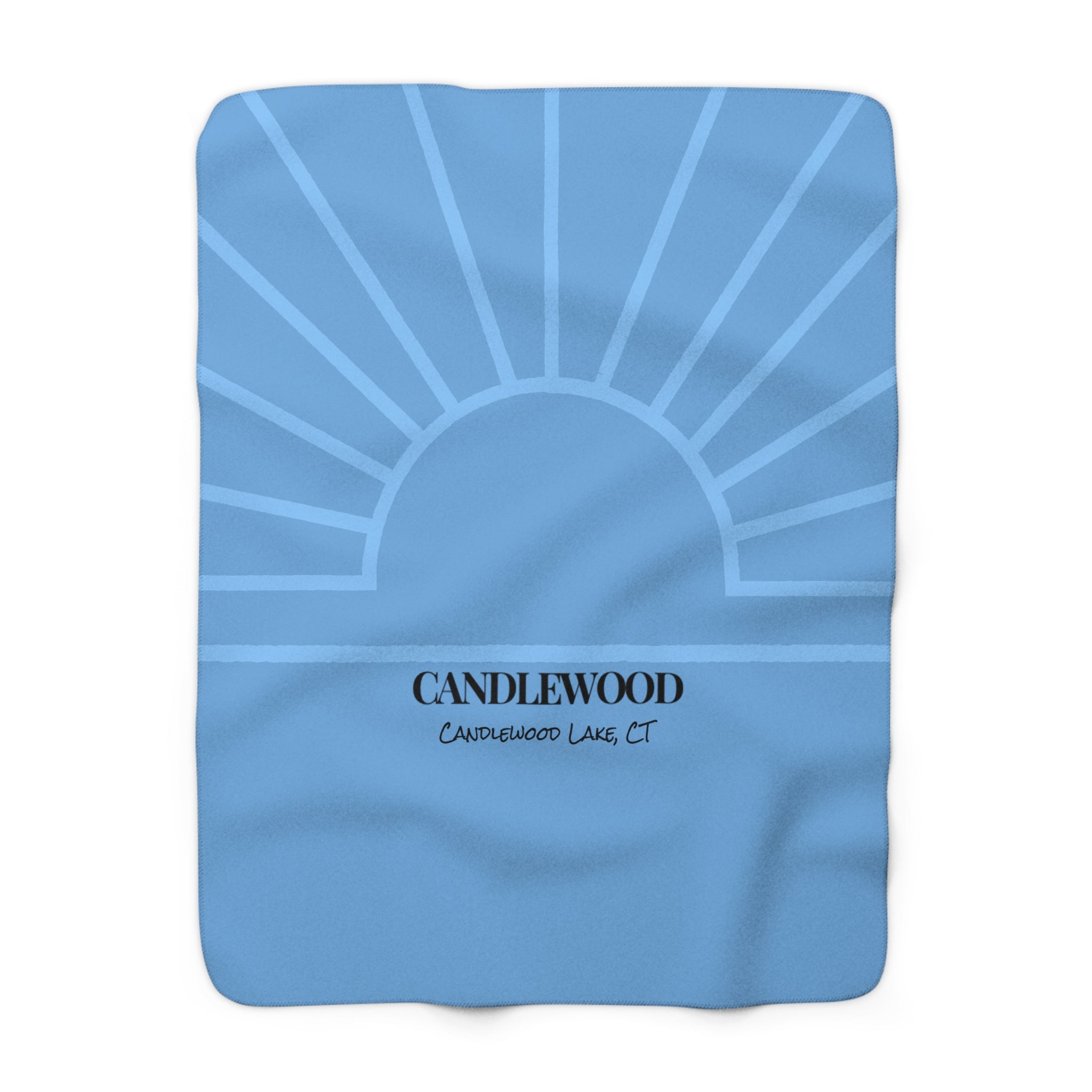 Cozy Lake House Sherpa Fleece Blanket -"Candlewood Lake, CT- Perfect for Home, Gifts, Beach Decor, Warmth & Relaxation. Contact us to customize yours