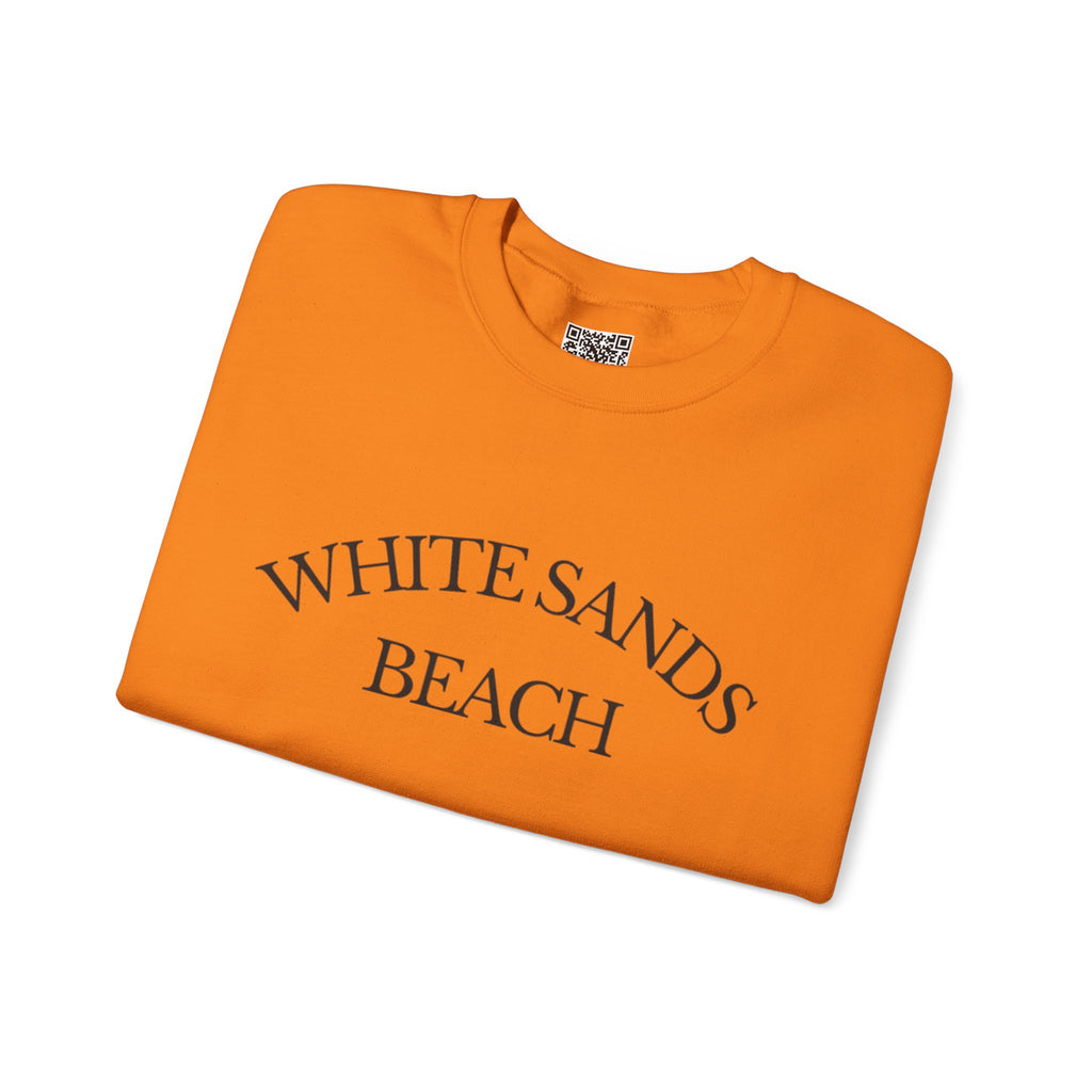Adult- "White Sands Beach" - Black Writing- Unisex Crewneck Sweatshirt