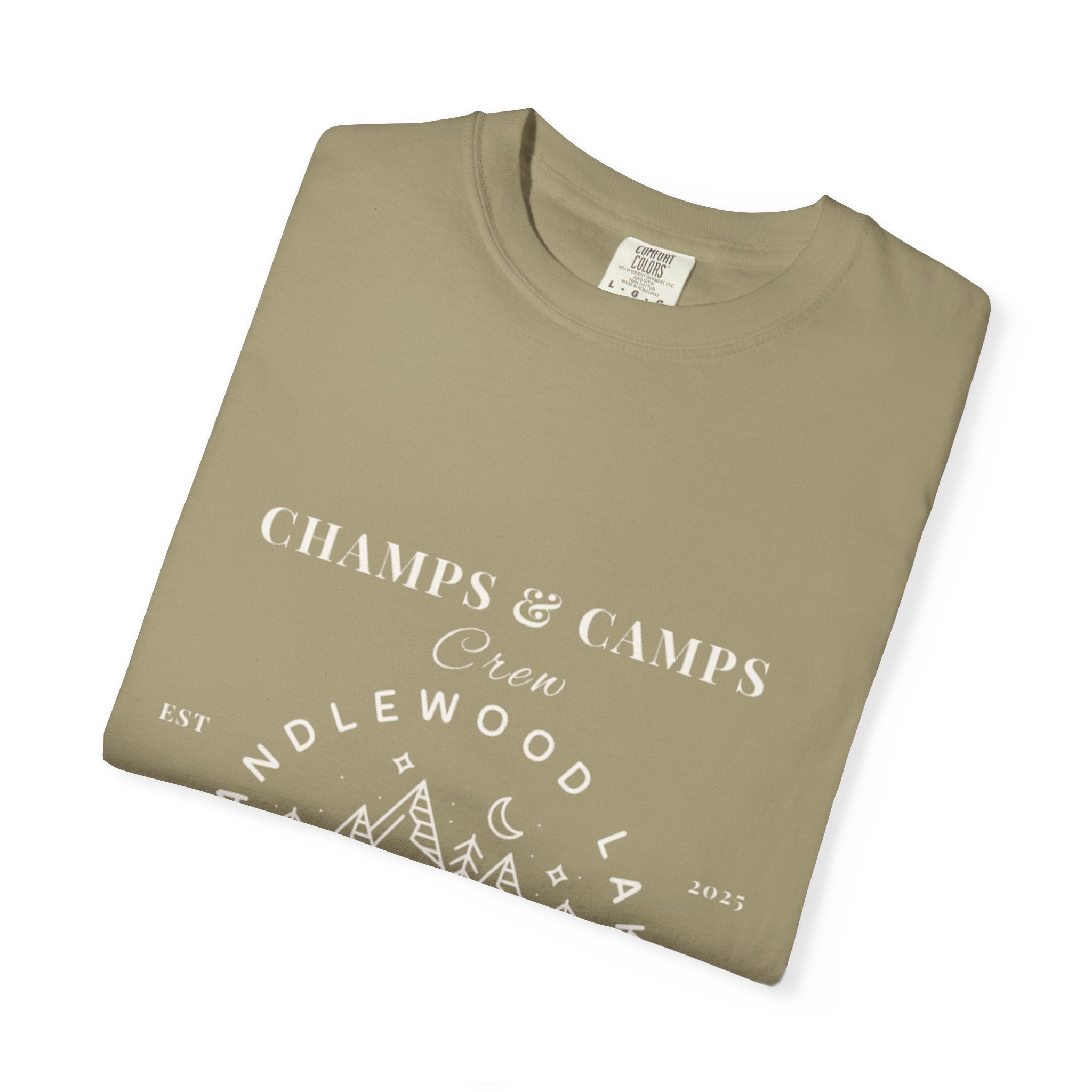 "Champs & Camps" -Camp Themed Bachelorette or Wedding Tee,  Bride Shirt, Last Trail Before The Veil, Bachelorette Party Gift, Summer Vacation Wear, [...]
