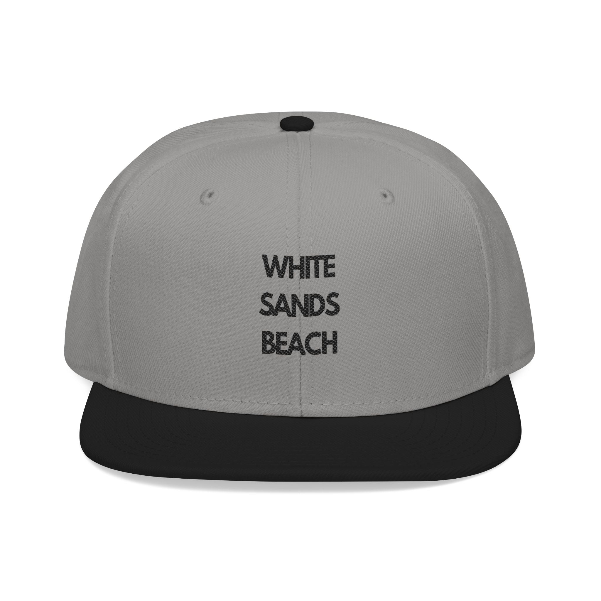 Embroidered Snapback Hat "White Sands Beach"- Perfect for Beach Days, Summer Outings, Casual Wear, Gift for Him/Her