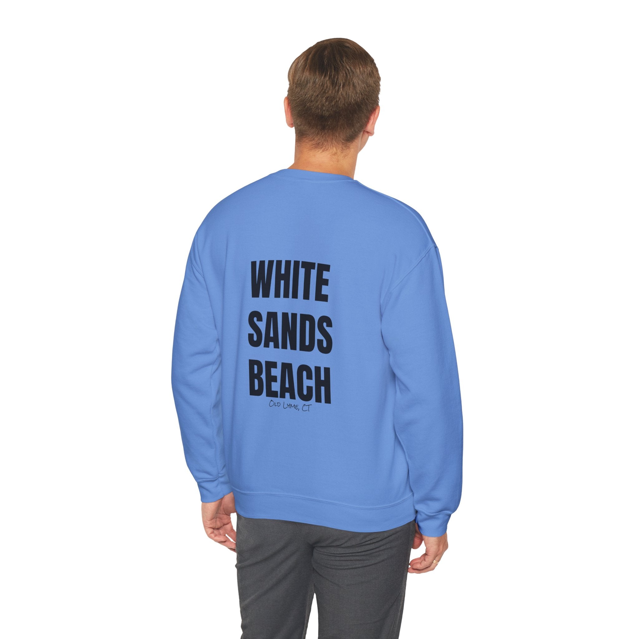 Adult- "'Catch me at"-(Front)- "White Sands Beach Old Lyme, CT"- (Back)- (No Flag) Custom Sweatshirt for location