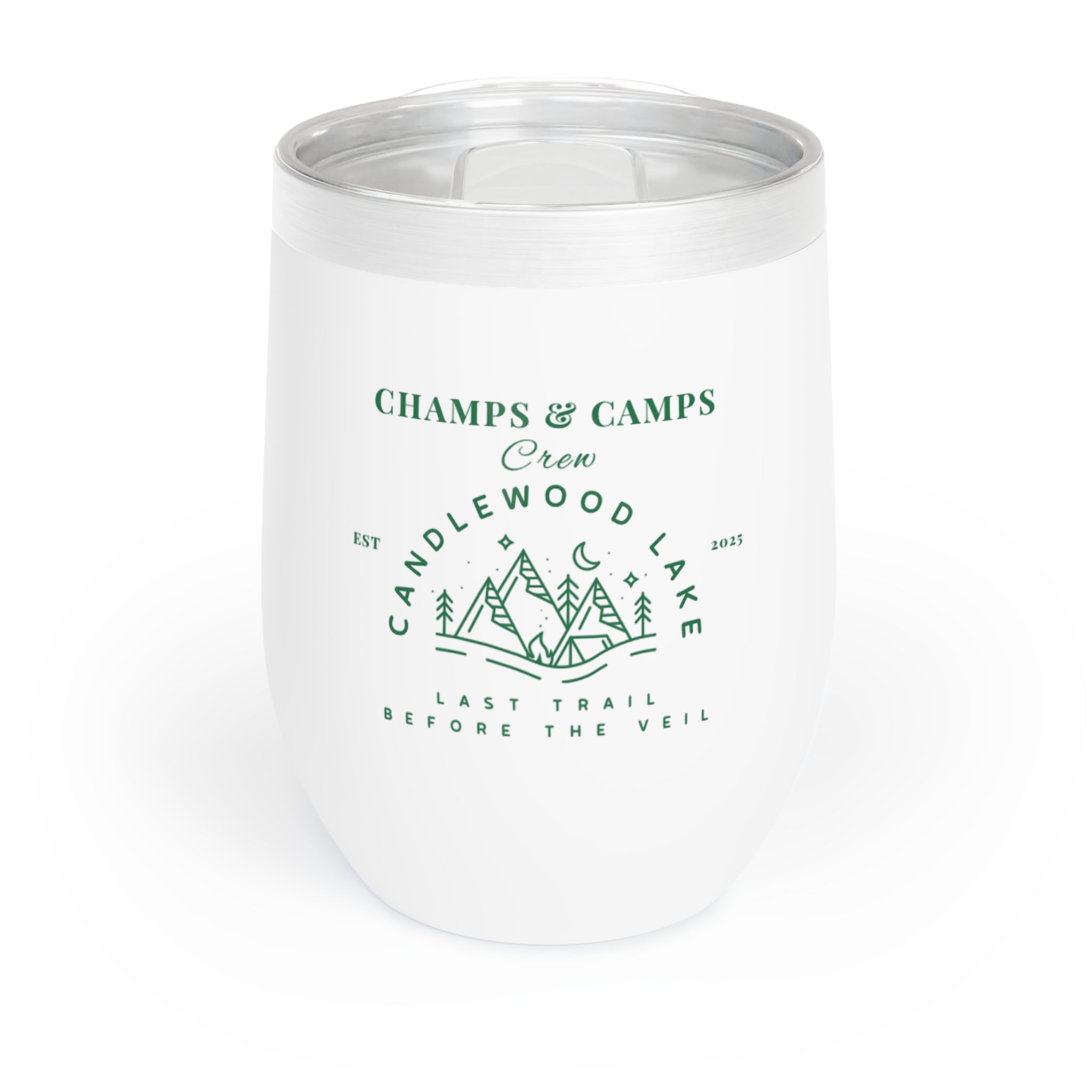 “Champs & Camps”-Candlewood Lake- Last Trail Before the Veil-Stylish Wine Tumbler for Bachelorette and wedding parties, Travel Mug, Gift for Wine Lovers, Outdoor Drinkware, Personalized Insulated Cup
