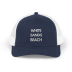 "White Sands Beach" - Snapback Trucker Cap - Perfect for Summer, Vacation, or Outdoor Events, Casual Style, Unisex Accessories, Gift Idea