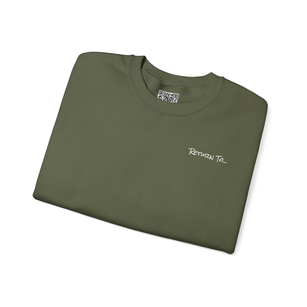 Adult- "Return To" (Front) - "Old Saybrook" (Back) -White Writing -Unisex Crewneck Sweatshirt