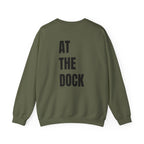Adult- "Catch me" (Front) - "At The Dock" (Back) -Black Writing -Unisex Crewneck Sweatshirt
