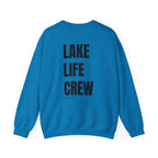 Adult- "Made for this"- (Front)  "Lake Life Crew" (Back)- Black Writing- Unisex Crewneck Sweatshirt