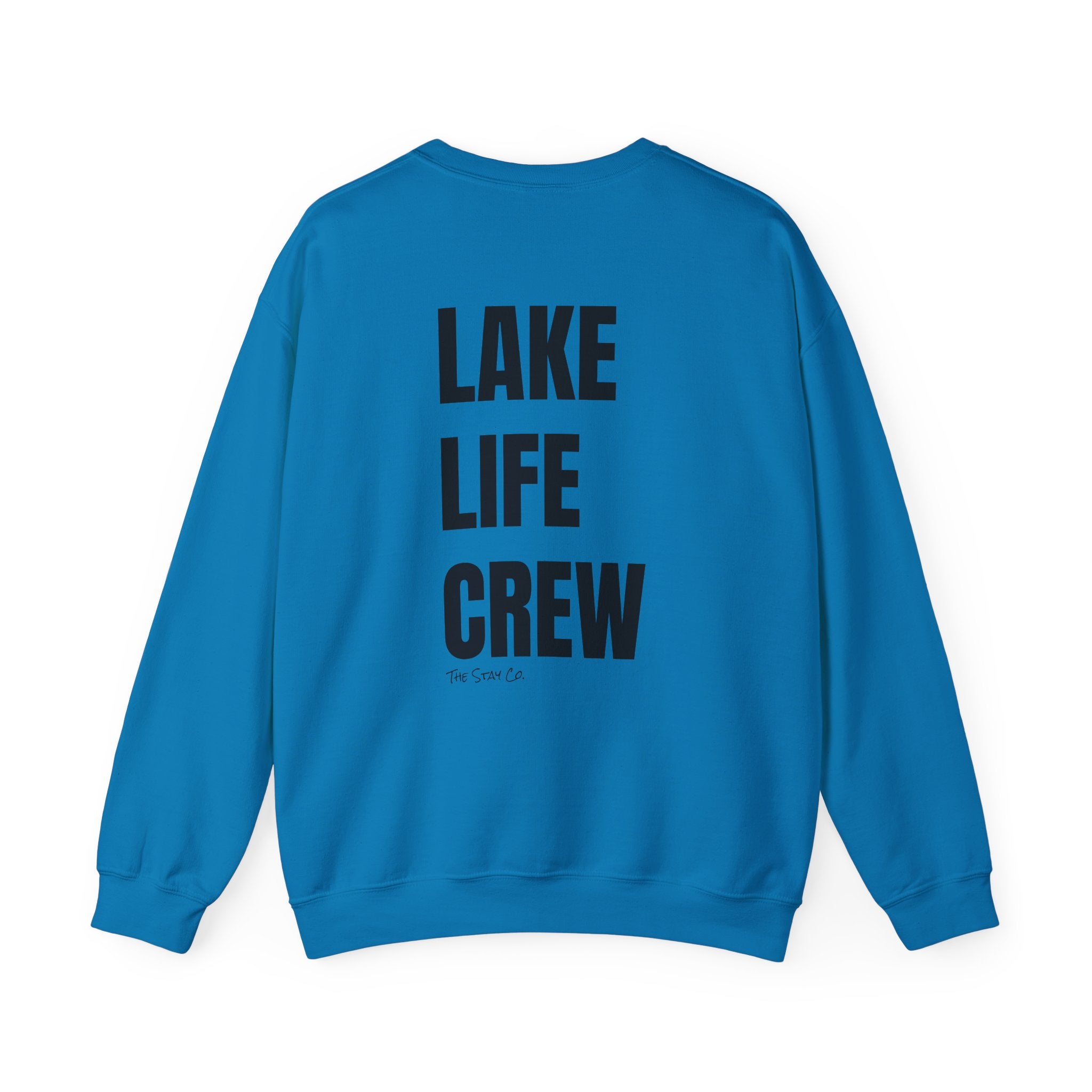 Adult- "Made for this"- (Front)  "Lake Life Crew" (Back)- Black Writing- Unisex Crewneck Sweatshirt