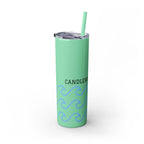 Personalized Skinny Tumbler with Straw - Coastal Waves Design, 20oz
