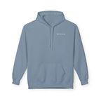 Adult- "Old Saybrook" (Front) Old Saybrook Light House (Back) - White Writing Hoodie