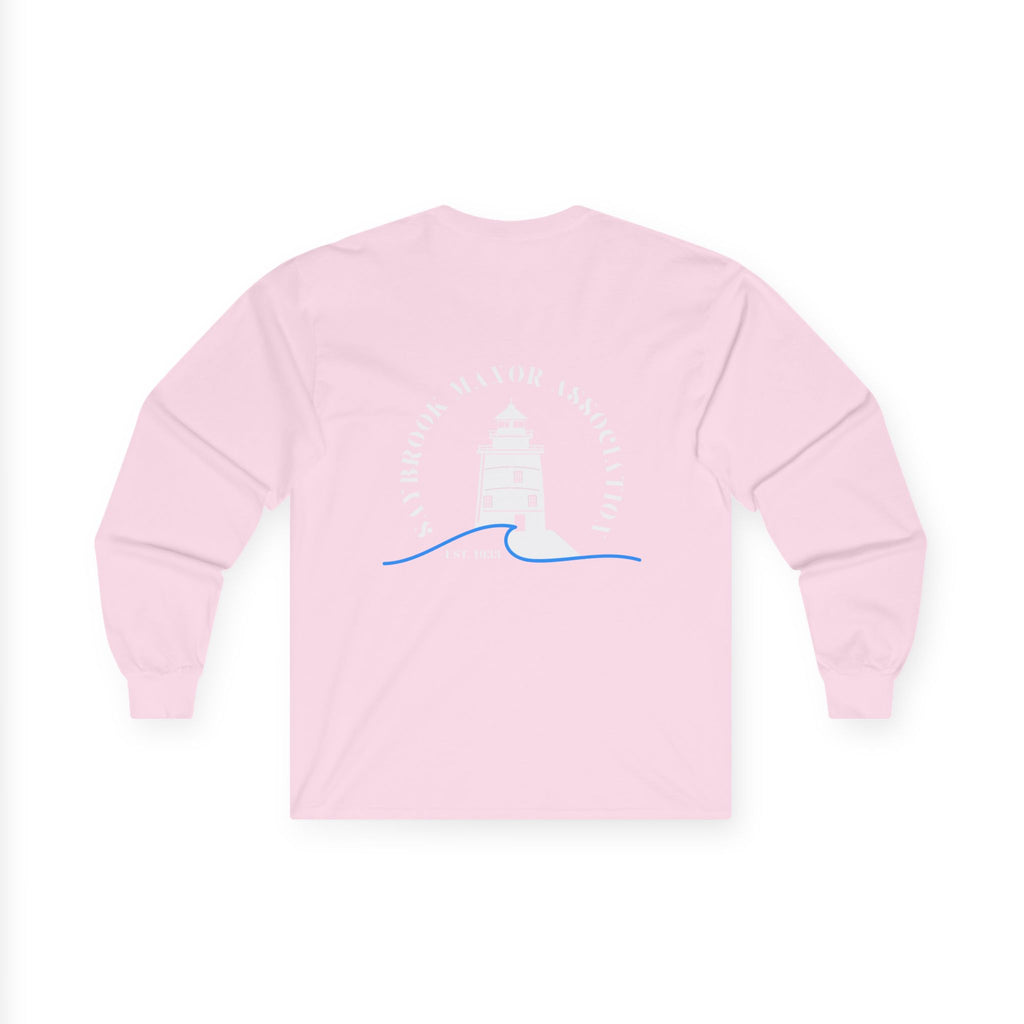 Old Saybrook Long Sleeve Tee With Light House on Back