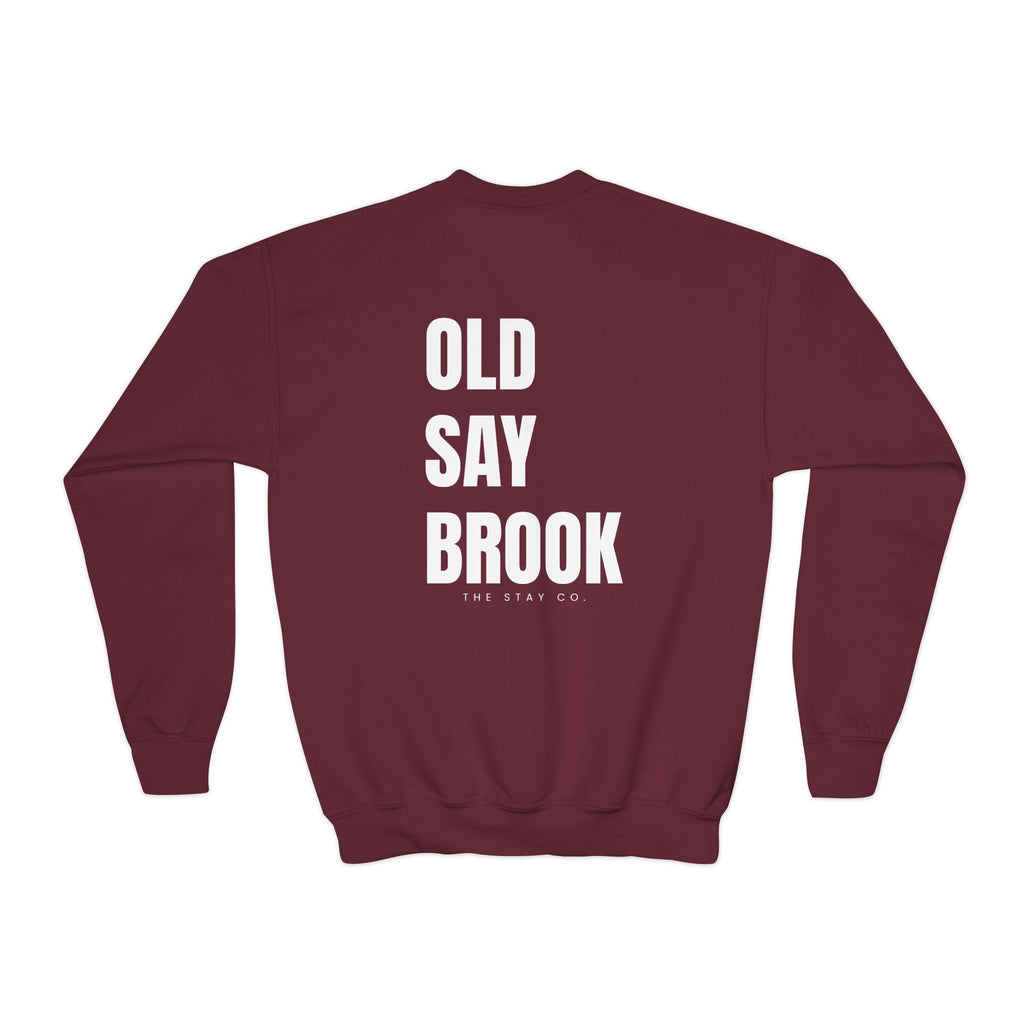 Youth-(XS-XL) Old Saybrook Crewneck With Association Logo On Front- White Writing