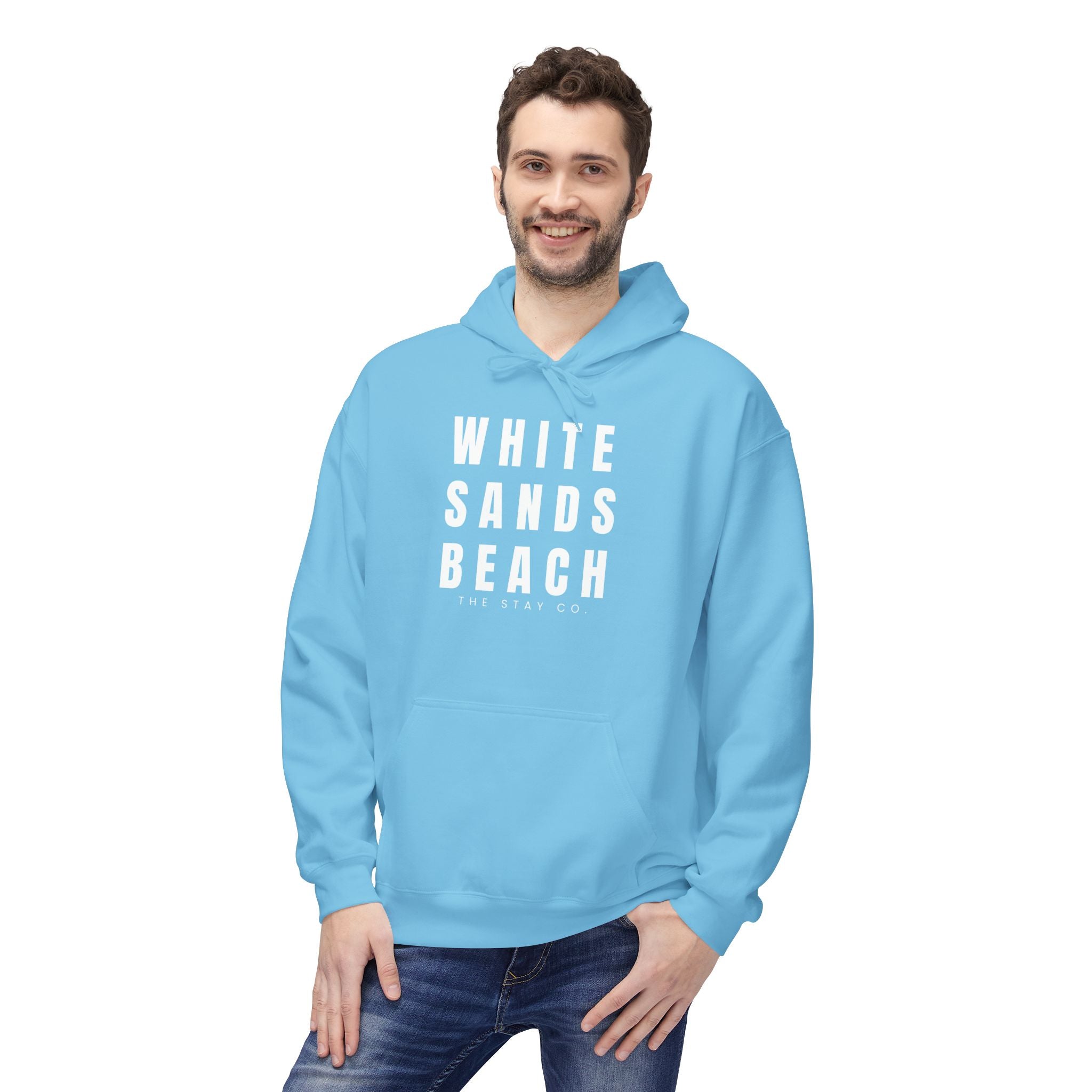 White Sands Beach Hoodie in White Writing