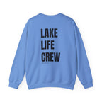 Adult- "Made for this"- (Front)  "Lake Life Crew" (Back)- Black Writing- Unisex Crewneck Sweatshirt