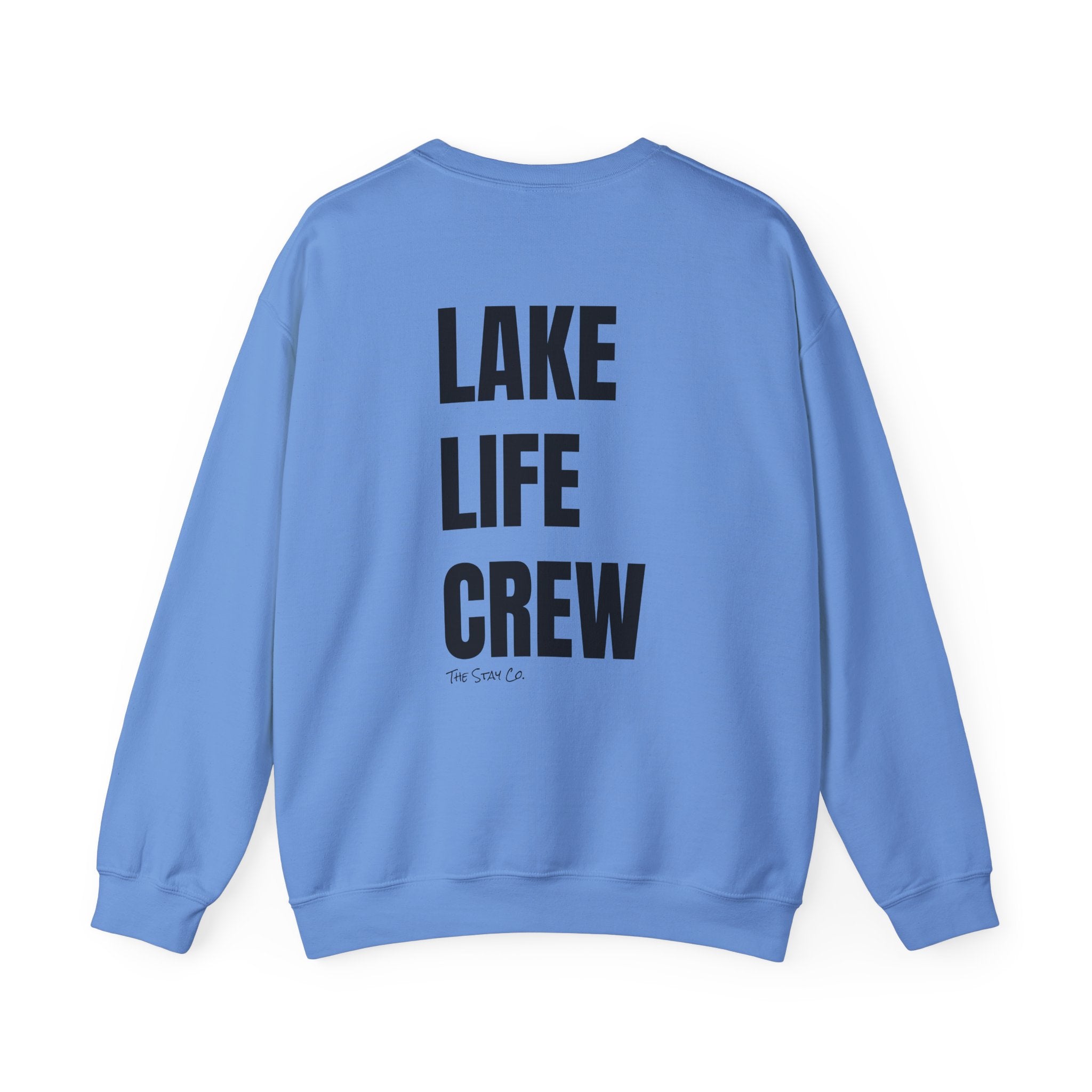 Adult- "Made for this"- (Front)  "Lake Life Crew" (Back)- Black Writing- Unisex Crewneck Sweatshirt