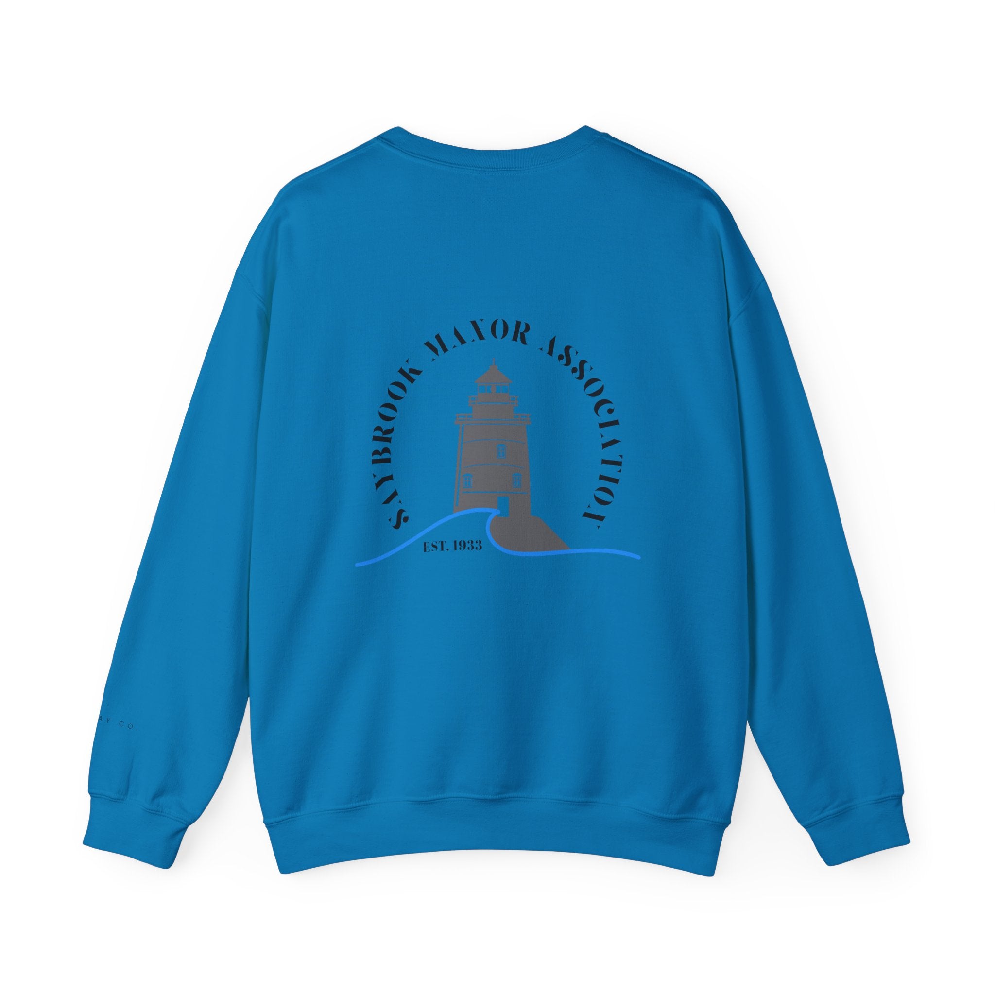 Adult Crewneck-Saybrook Manor with Logo on Back- Black Writing