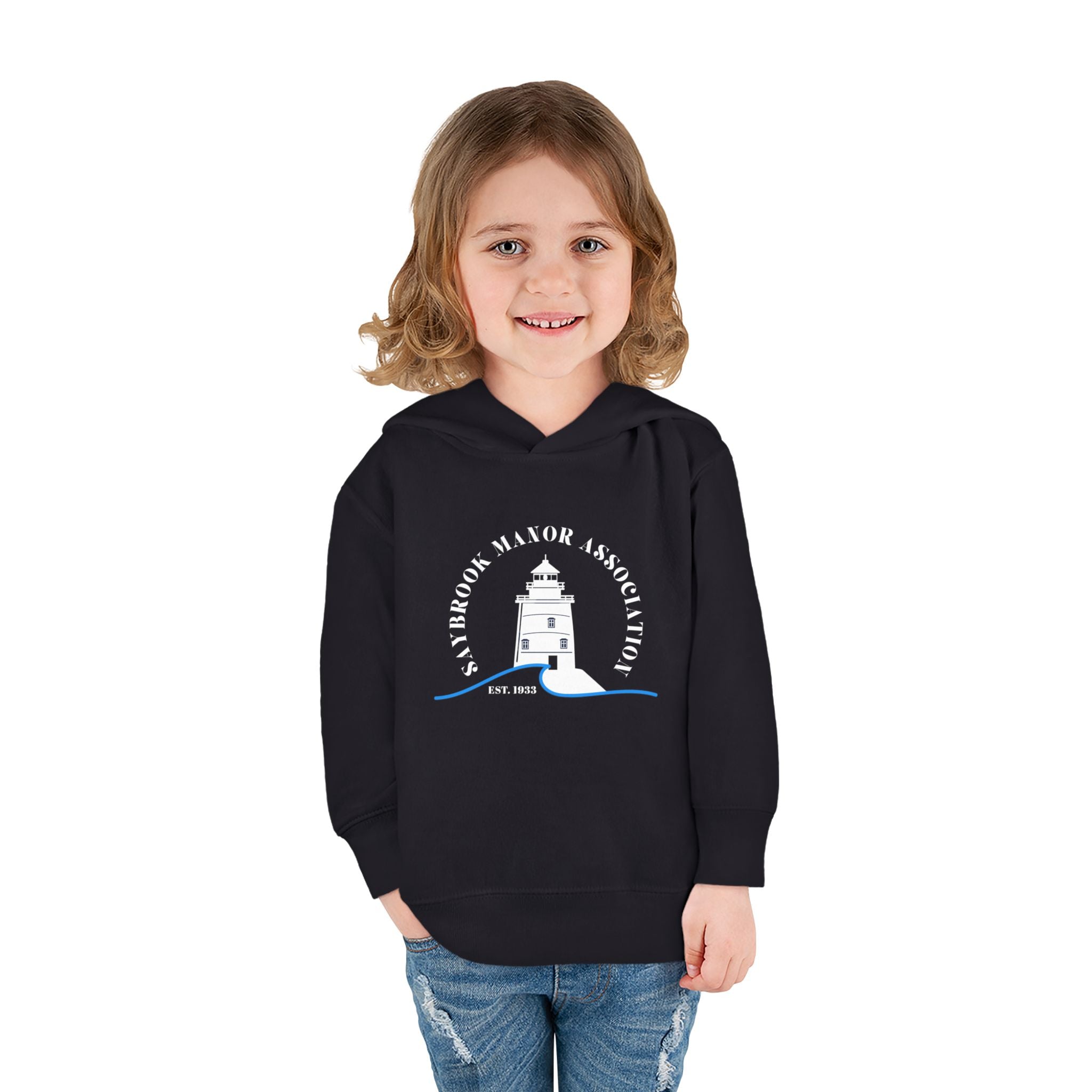Toddler Hoodie- Saybrook Manor Association Logo on Front - "NAP. SNAX. SAYBROOK. REPEAT."