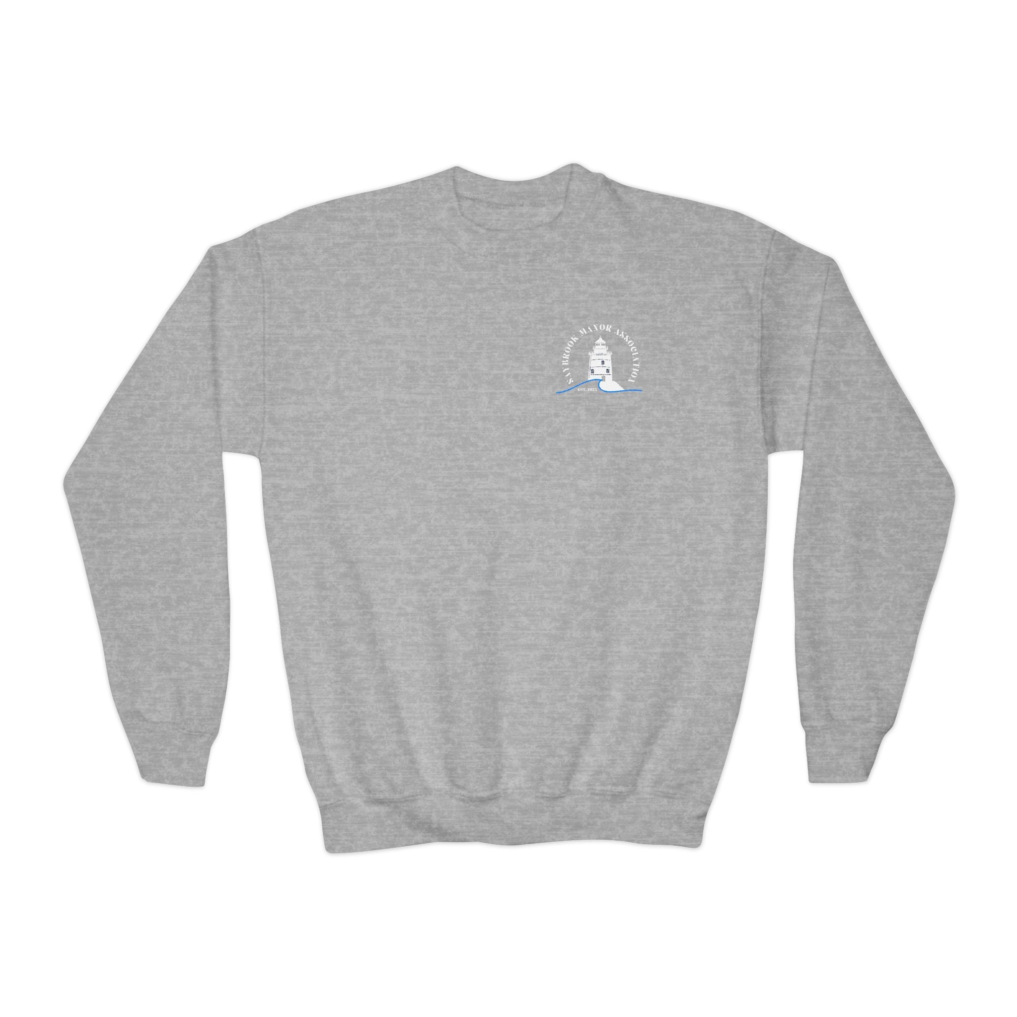 Youth-(XS-XL) Old Saybrook Crewneck With Association Logo On Front- White Writing
