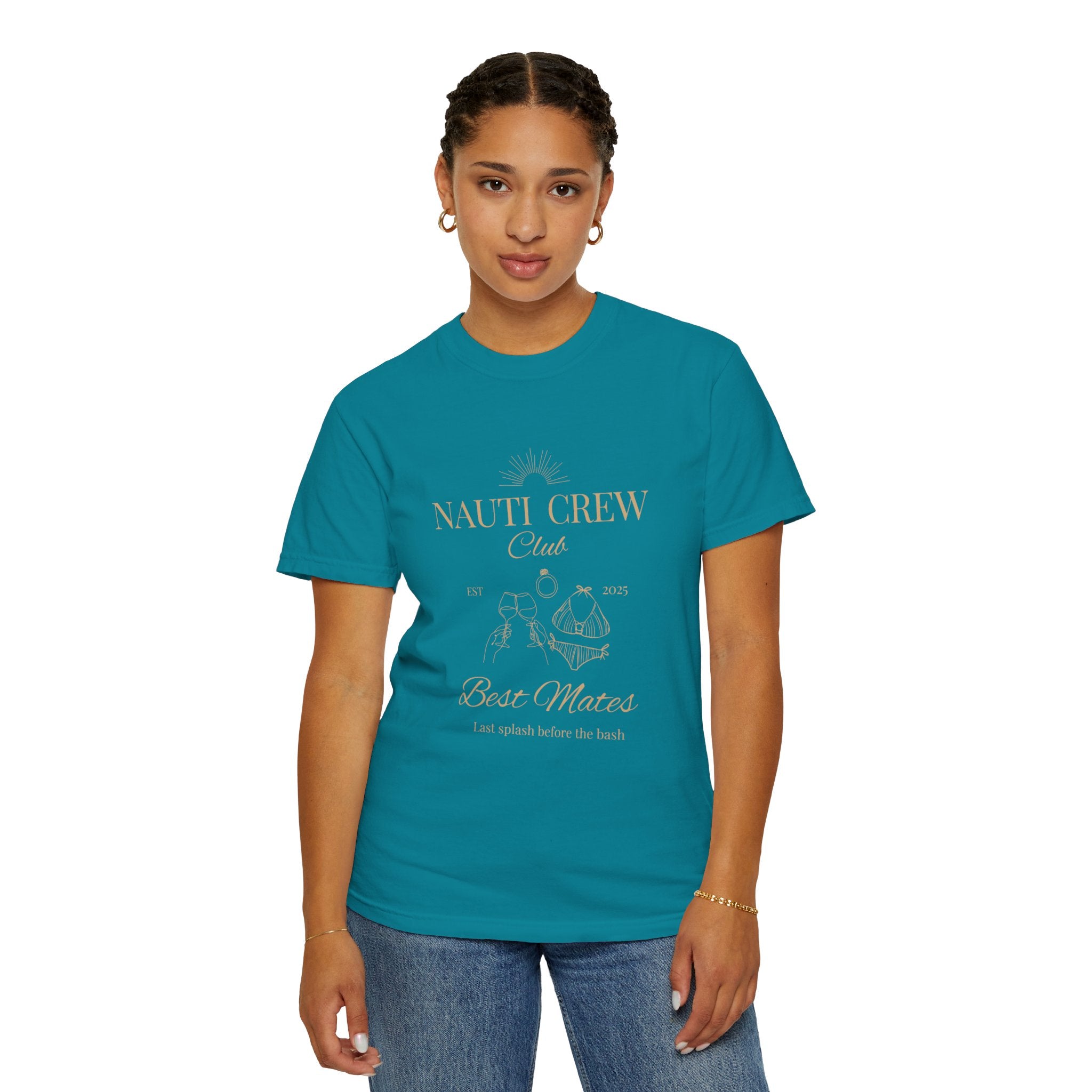 Matching "Nauti Crew-Best Mates" -T-Shirt, Pefect for Bachelorette and Wedding Parties- Unisex Vacation Top, Sailor Humor Apparel