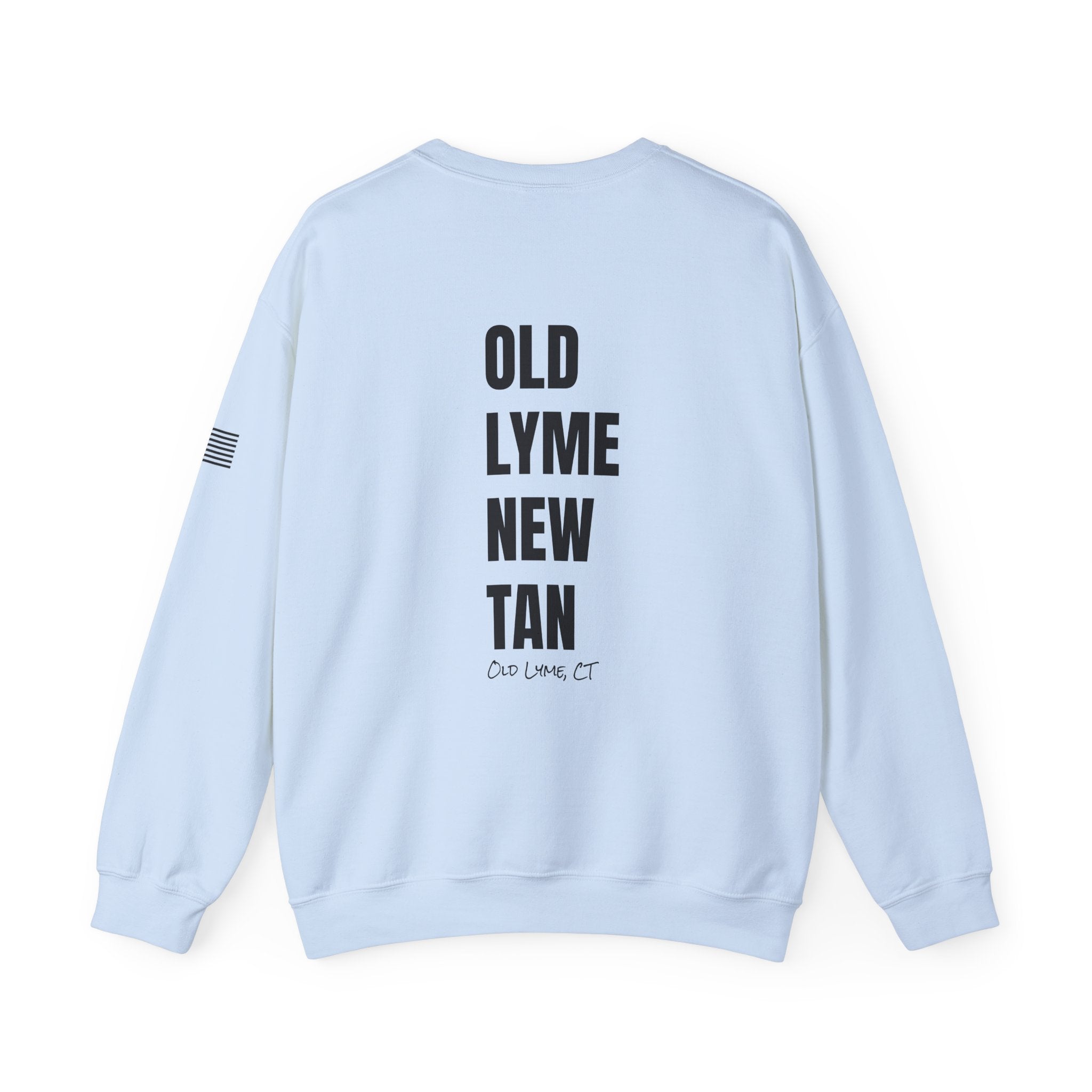 Adult- "Salty AF" (Front) "Old Lyme New Tan" (Back)- with Flag -Unisex Crewneck