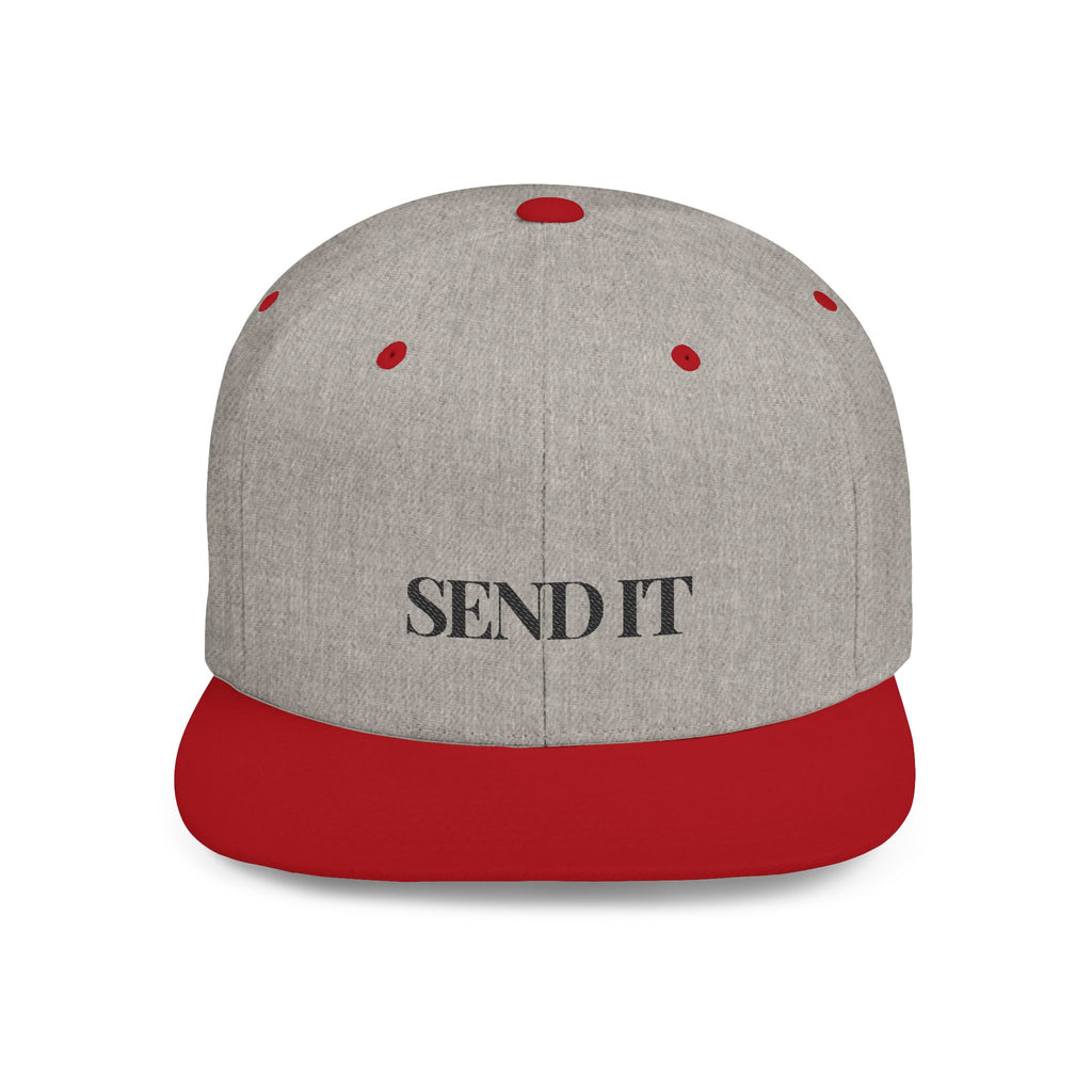 Embroidered Snackback Cap-"Send It"- In Black Writing-Casual Hat, Outdoor Apparel, Summer Fashion, Gift for Him/Her, Festival Accessory