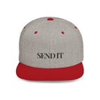 Embroidered Snackback Cap-"Send It"- In Black Writing-Casual Hat, Outdoor Apparel, Summer Fashion, Gift for Him/Her, Festival Accessory