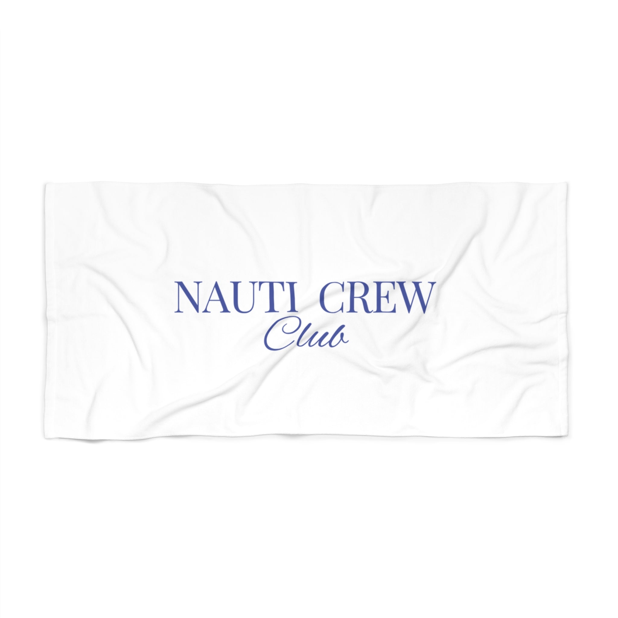 "Nauti Crew Club"  Beach Towel- Bachelorettes and Wedding Parties - Summer Fun, Nautical Theme, Gift for Sea Lovers, Poolside Accessory, Vacation Essential