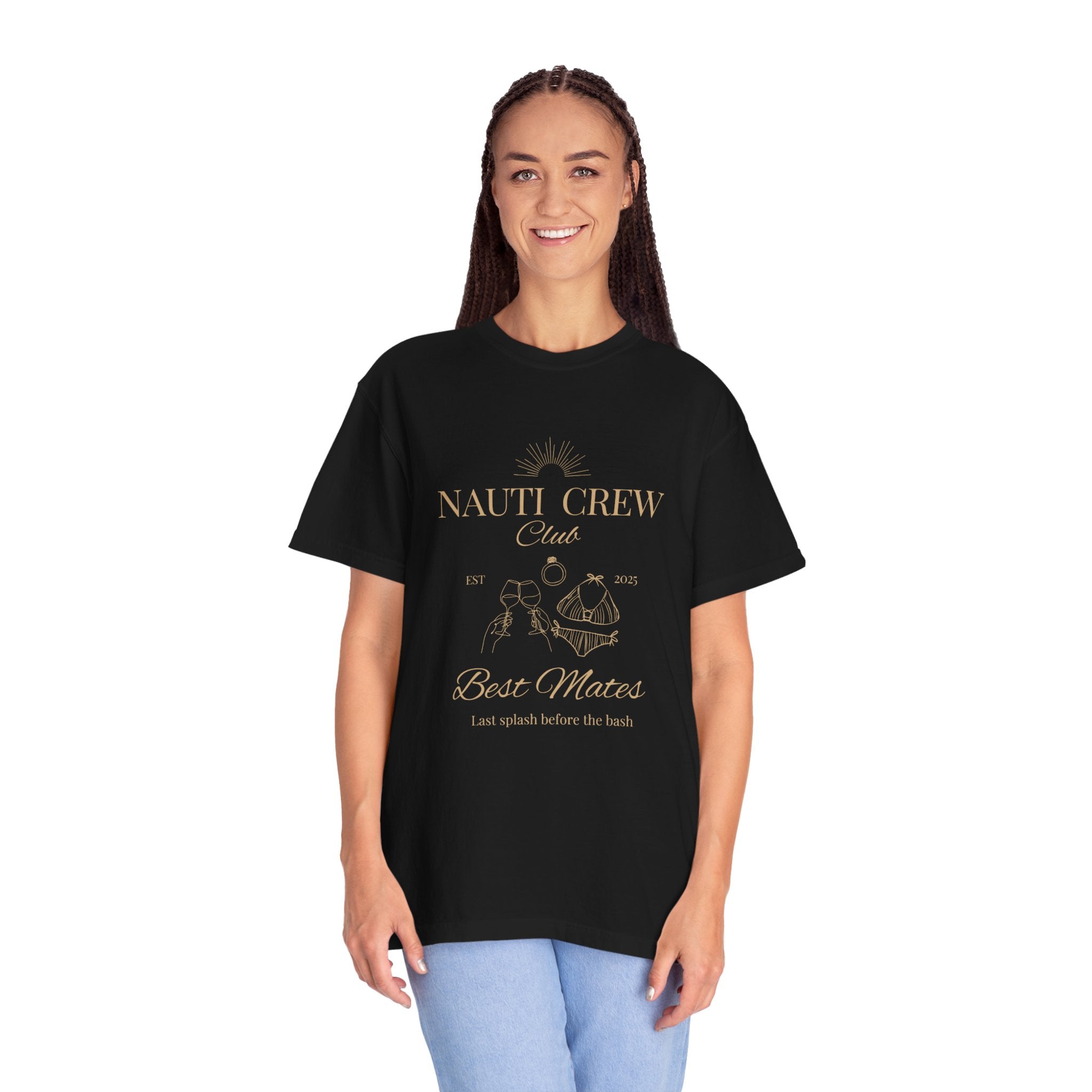 Matching "Nauti Crew-Best Mates" -T-Shirt, Pefect for Bachelorette and Wedding Parties- Unisex Vacation Top, Sailor Humor Apparel