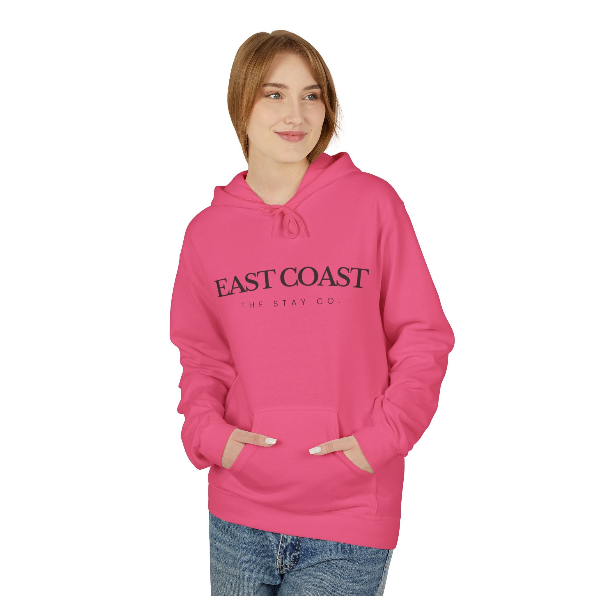 Adult-East Coast - Black Writing Hoodie