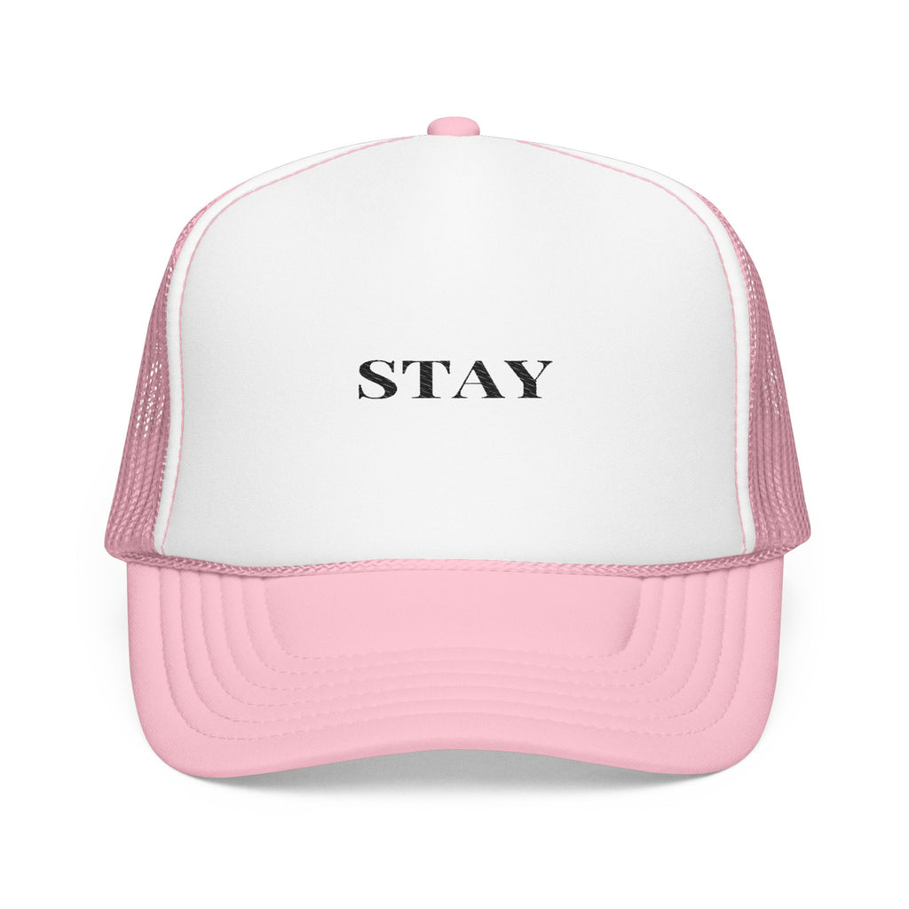 Foam Trucker Hat with 'STAY' Embroidery | Cool Casual Style, Gift for Trendsetters, Outdoor Events, Summer Fashion, Unisex Cap
