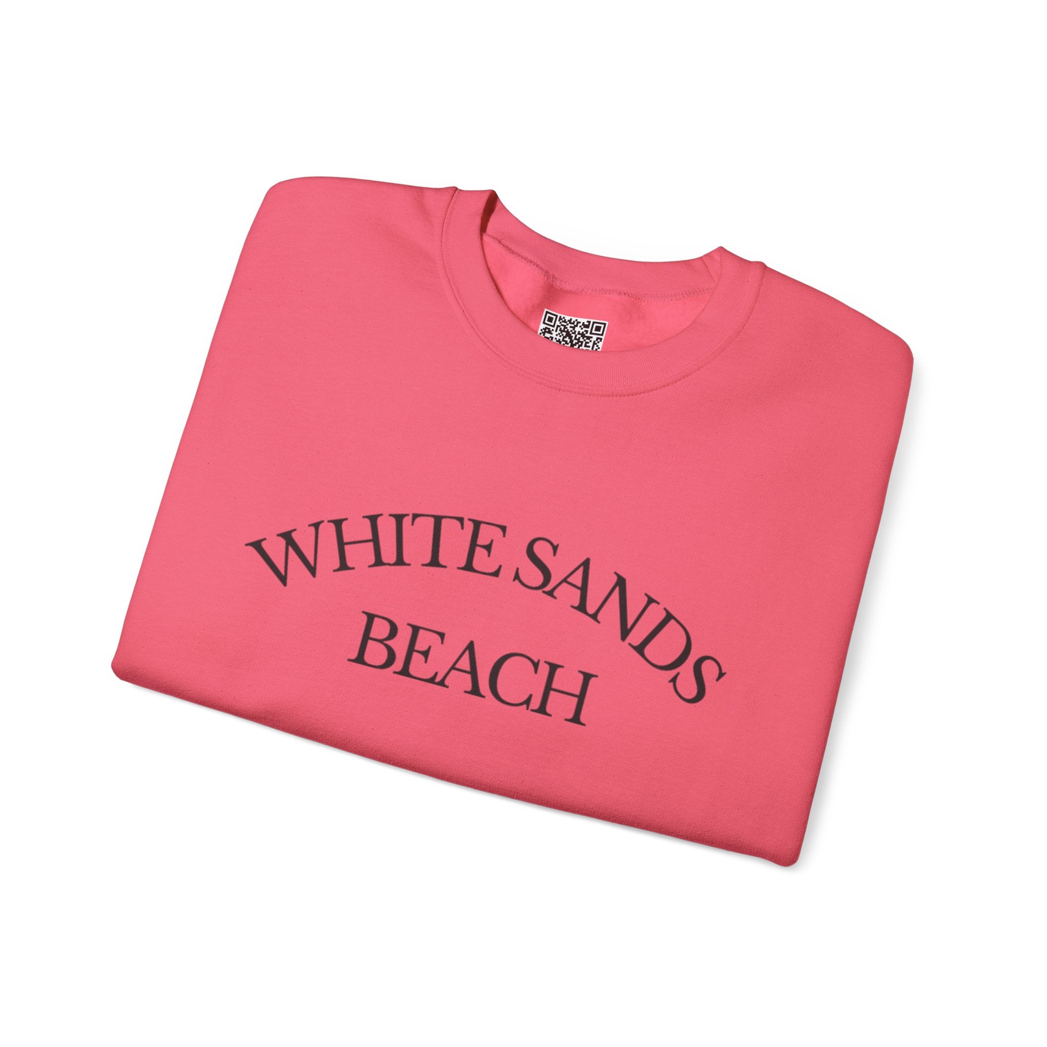 Adult- "White Sands Beach" - Black Writing- Unisex Crewneck Sweatshirt