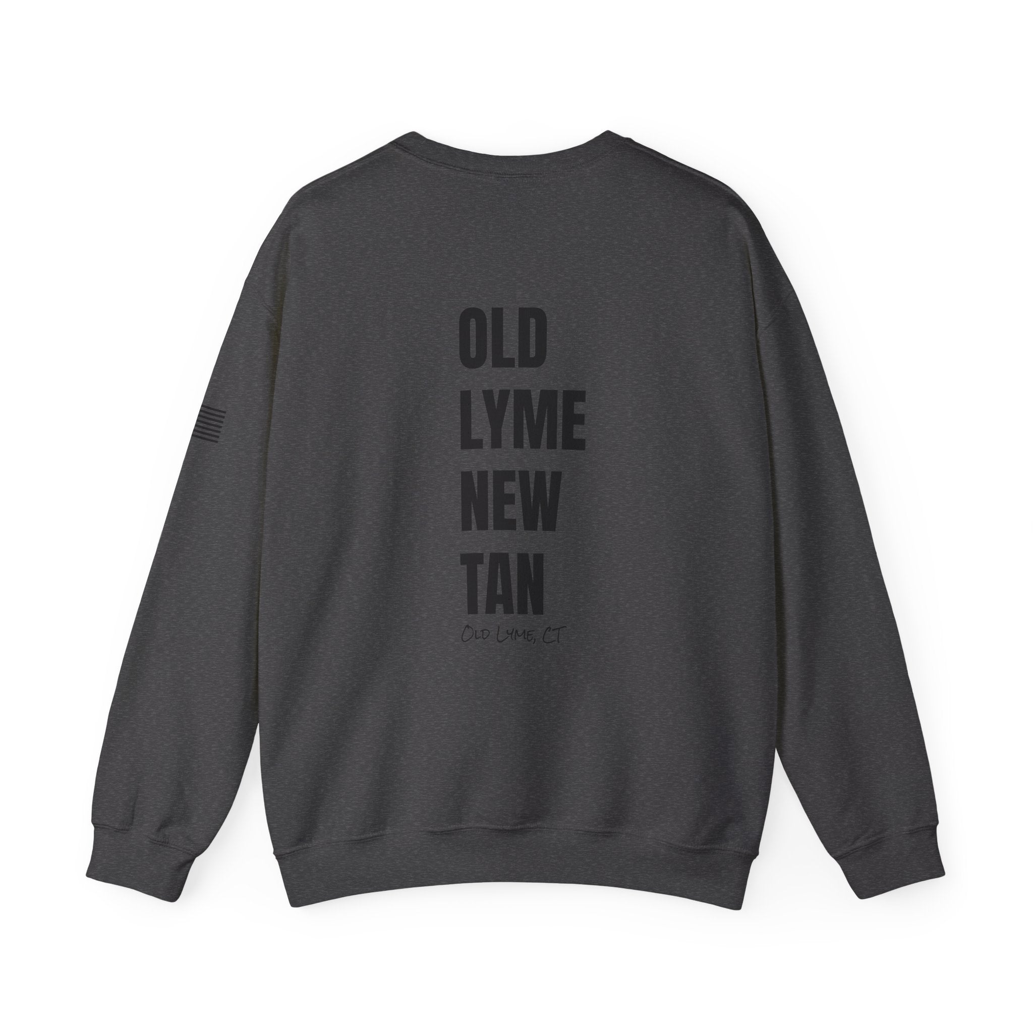 Adult- "Salty AF" (Front) "Old Lyme New Tan" (Back)- with Flag -Unisex Crewneck