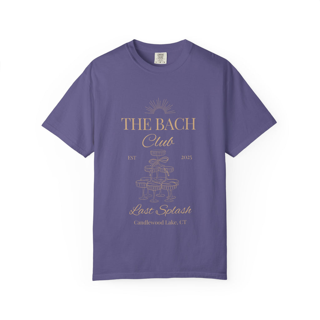 Matching "The Bach Club-Last Splash- Candlewood Lake" -In Beige Writing- Choose a Color Shirt- Perfect for Bachelorette and Wedding Parties- Unisex Vacation Top, Sailor Humor Apparel