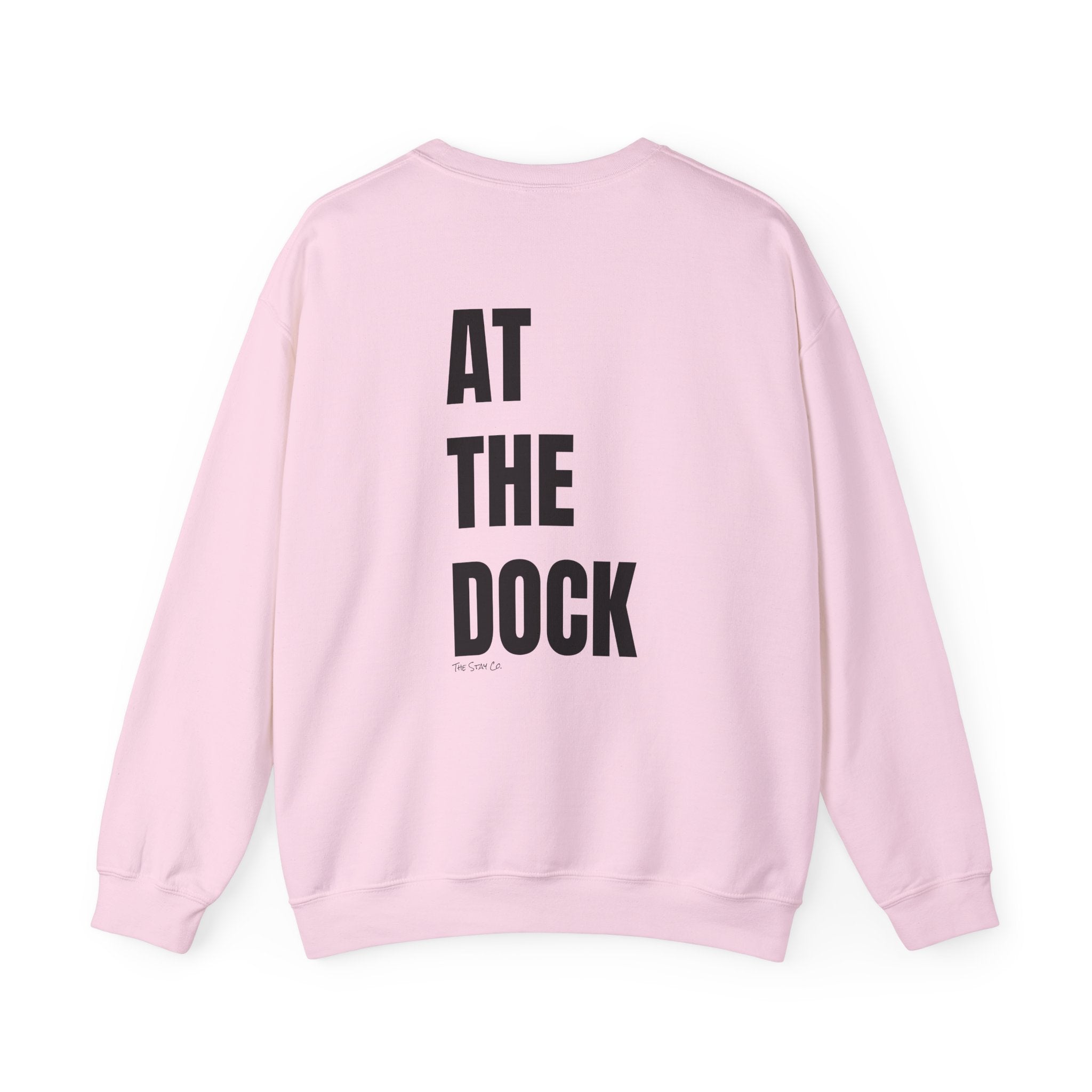 Adult- "Catch me" (Front) - "At The Dock" (Back) -Black Writing -Unisex Crewneck Sweatshirt
