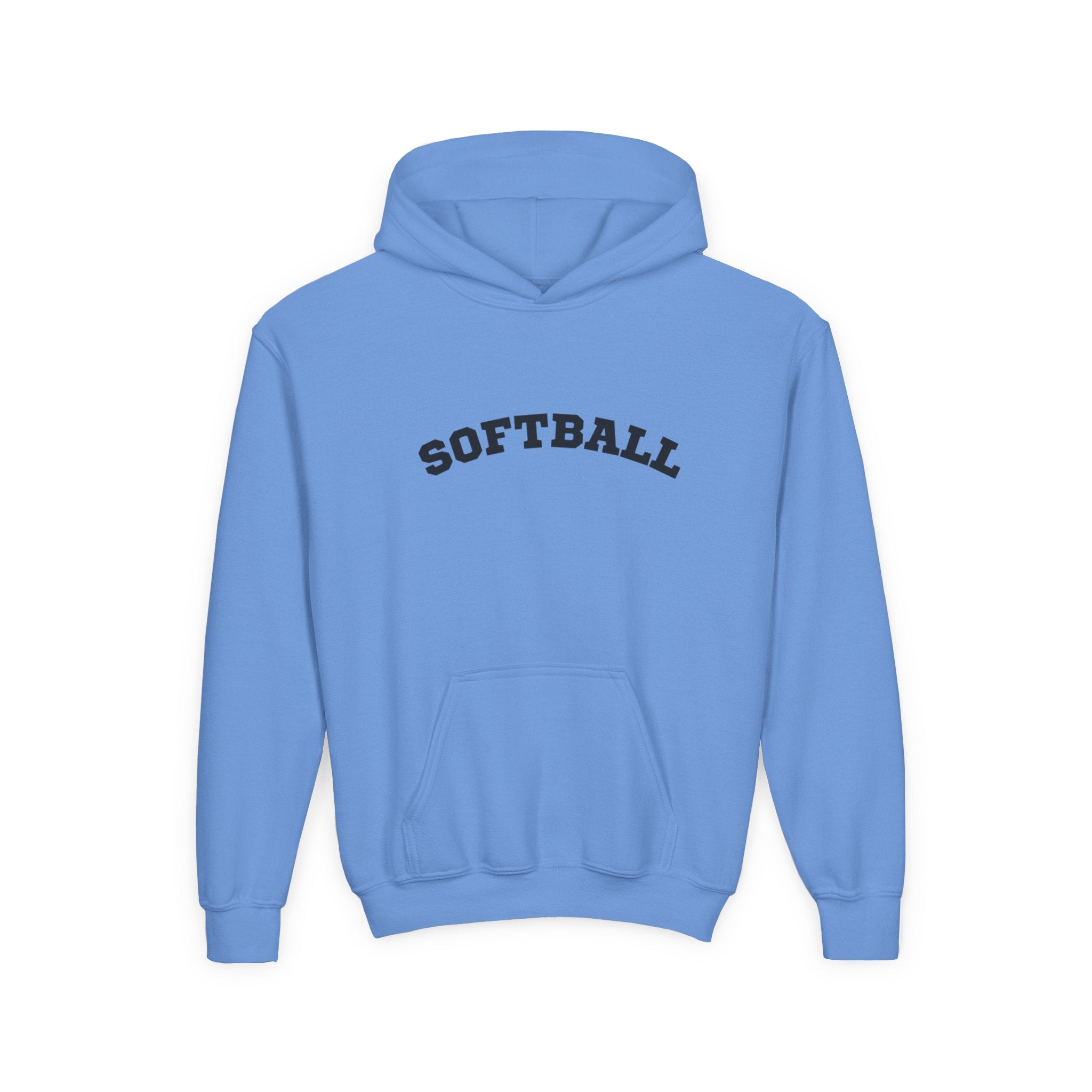 Youth Hoodie "Softball" - Choose Your Color- -Sports Apparel, Gift for Young Athletes, Team Spirit, Cozy Sweatshirt, Game Day Ready