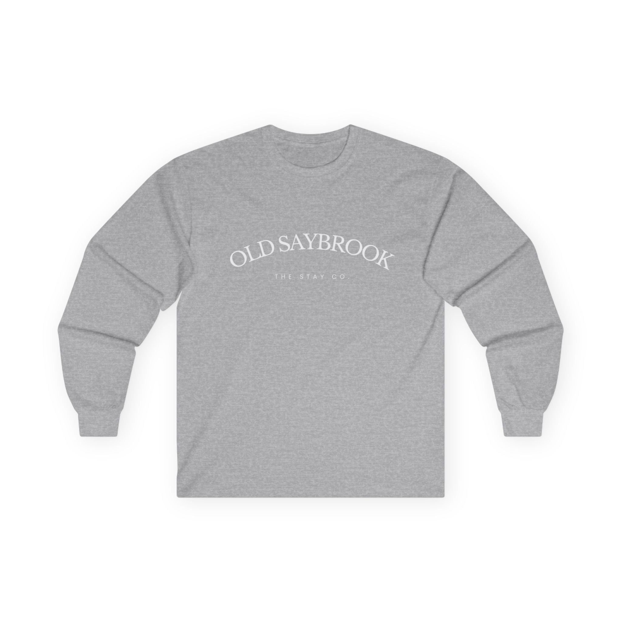 Old Saybrook Long Sleeve Tee With Light House on Back