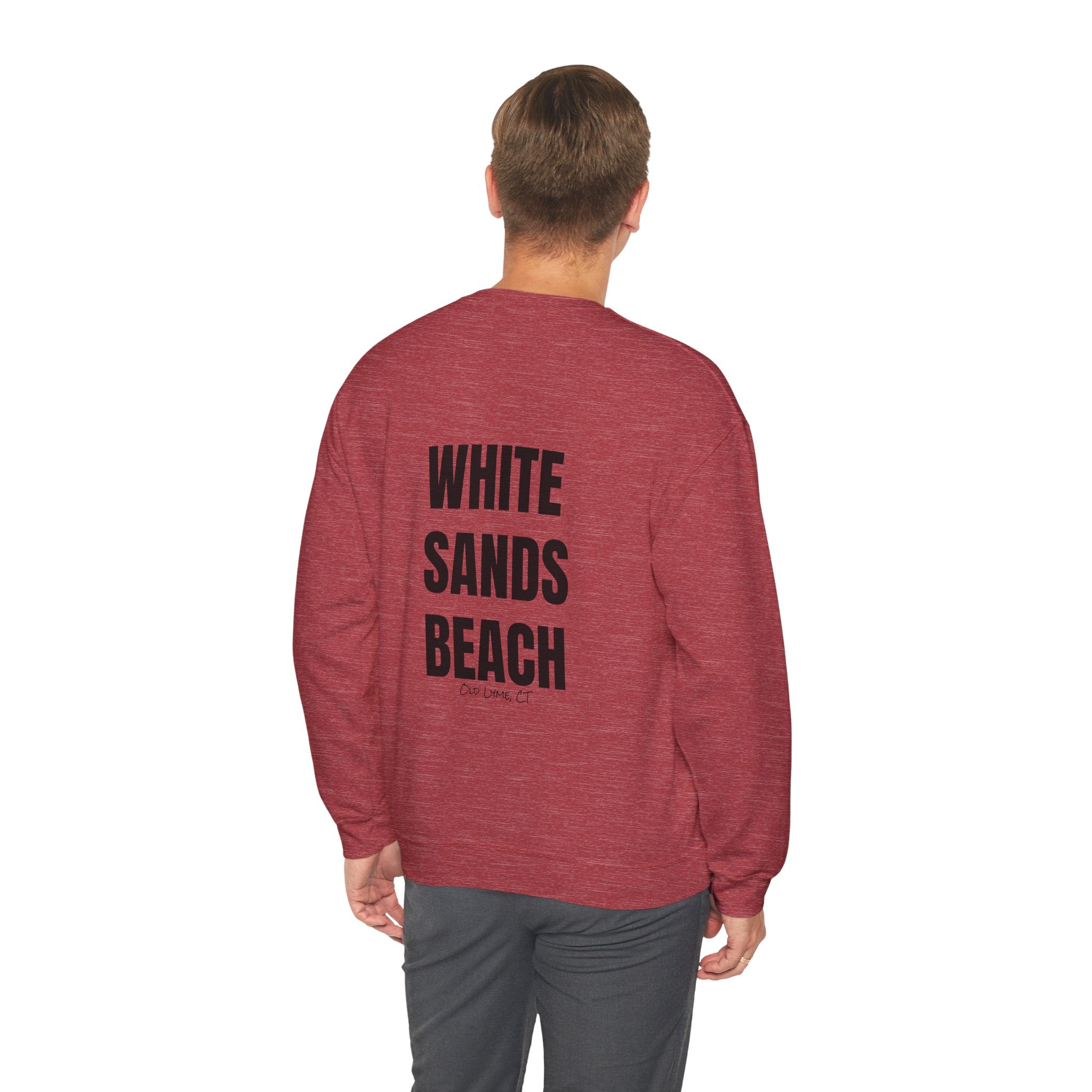 Adult- "'Catch me at"-(Front)- "White Sands Beach Old Lyme, CT"- (Back)- (No Flag) Custom Sweatshirt for location