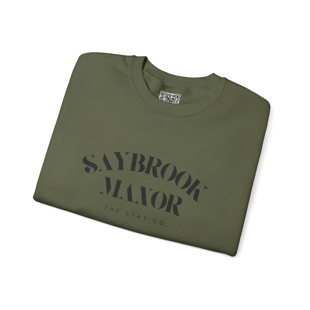 Adult Crewneck-Saybrook Manor with Logo on Back- Black Writing