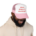 "Stars, Stripes & Sourdough"- Foam Trucker Hat, Embroidered Cap, BBQ Hat, Perfect Gift for Grilling Enthusiasts, Summer BBQ Accessory, Fun Party Hat