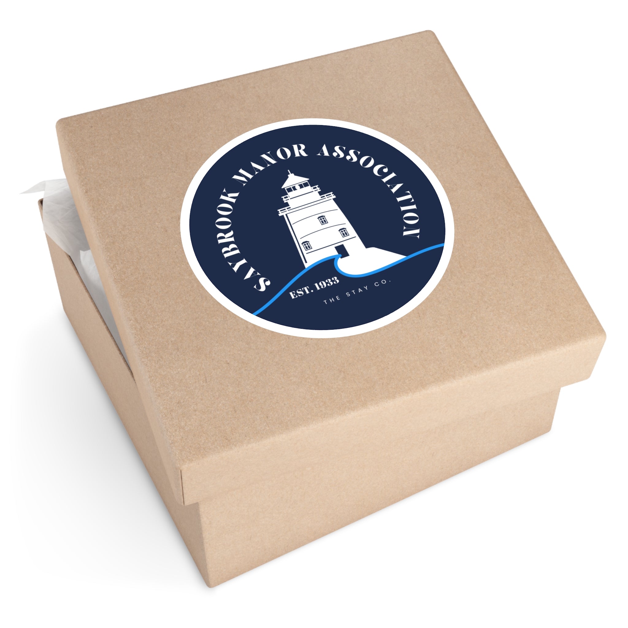 Saybrook Manor Association Lighthouse Round Stickers