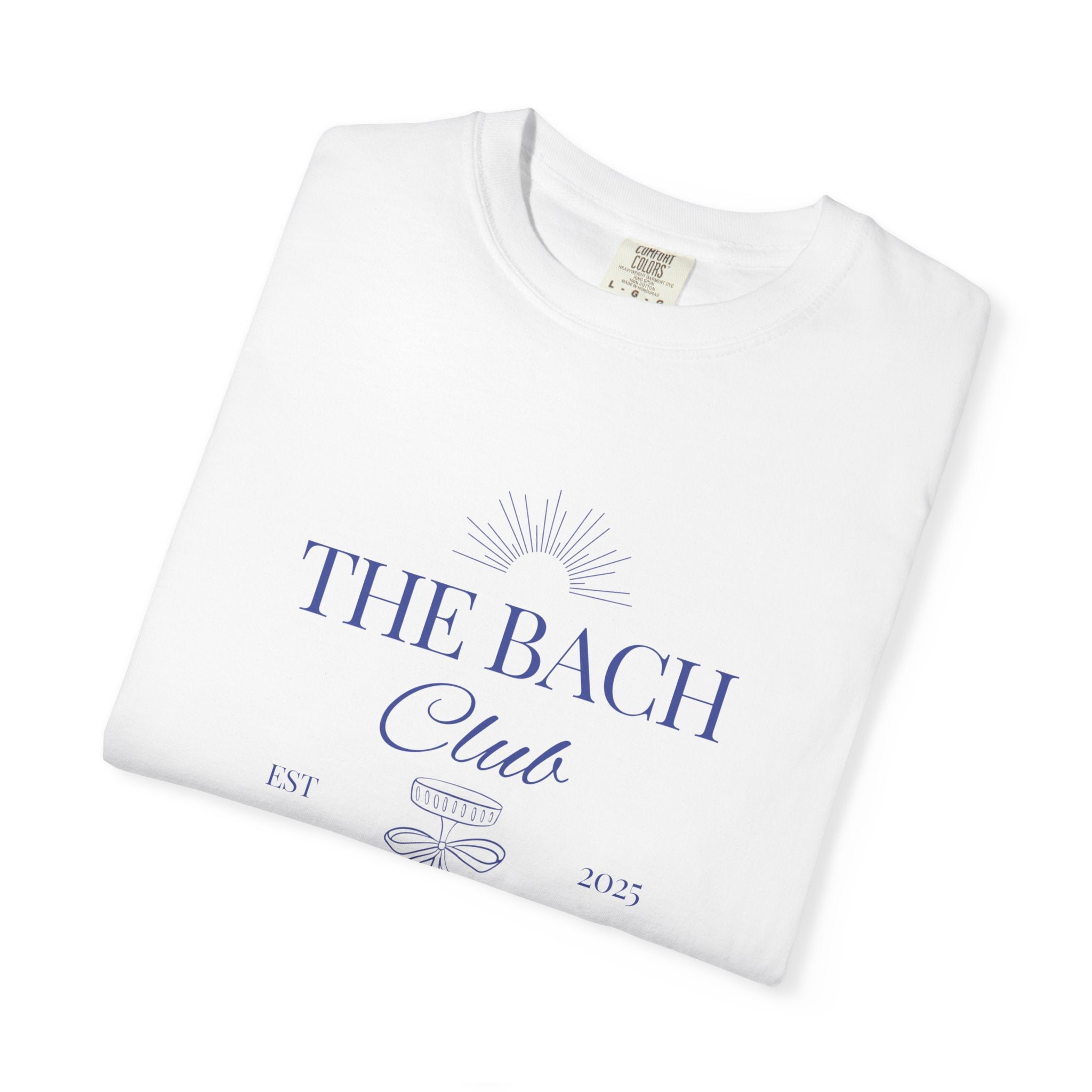 Matching "The Bach Club -Last Splash- Candlewood Lake" -T-Shirt in Blue Writing-Choose a Color-  Perfect for Bachelorette and Wedding Parties- Unisex Vacation Top, Sailor Humor Apparel