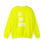 Adult- "Catch me" (Front) - "At The Dock" (Back) -White Writing -Unisex Crewneck Sweatshirt