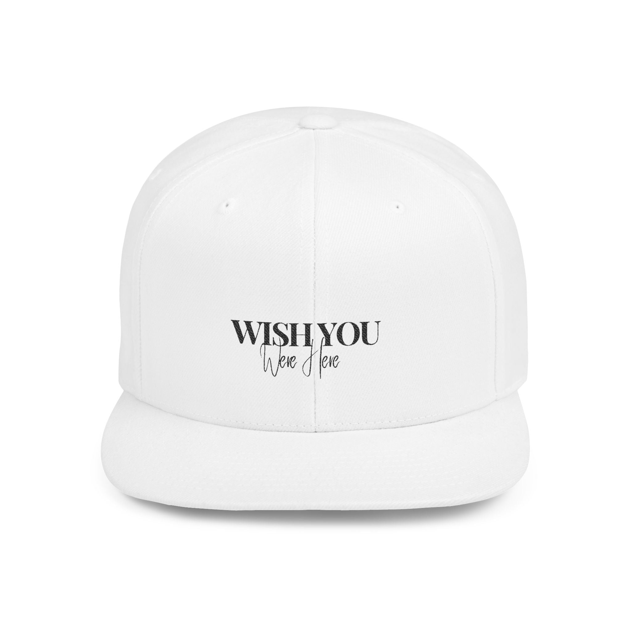 Embroidered Snackback Cap-"Wish You Were Here"- Casual Hat, Outdoor Apparel, Summer Fashion, Gift for Him/Her, Festival Accessory