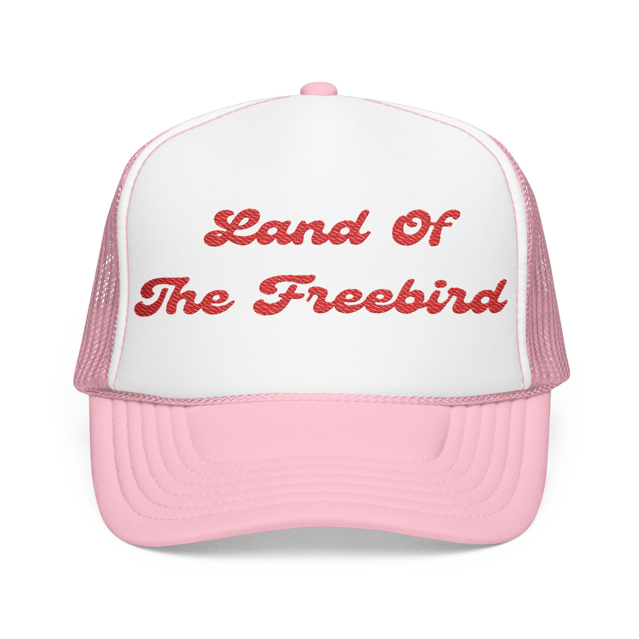 "Land of the Freebird"- Foam Trucker Hat, Embroidered Cap, BBQ Hat, Perfect Gift for Grilling Enthusiasts, Summer BBQ Accessory, Fun Party Hat