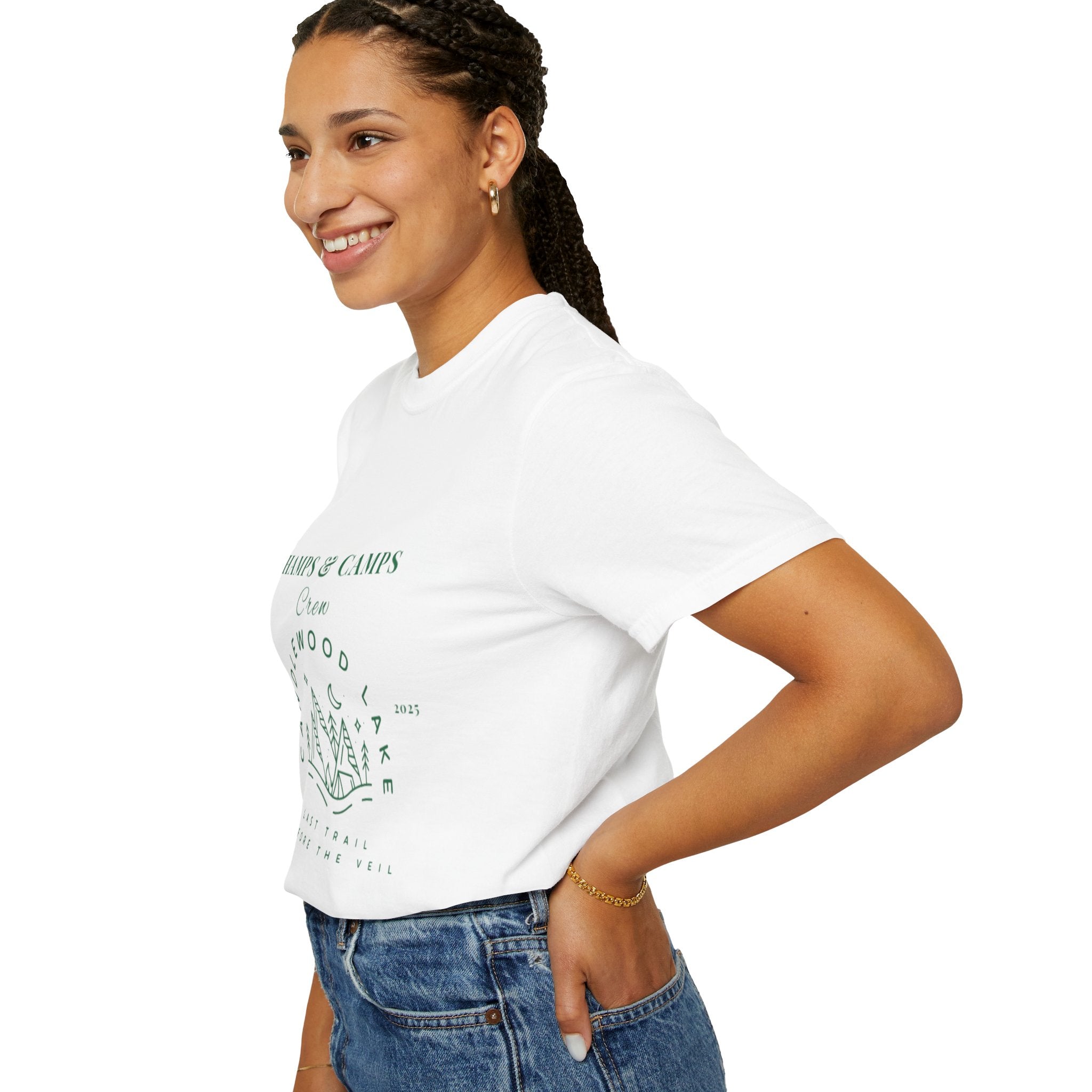 "Champs & Camps" -Camp Themed Bachelorette or Wedding Tee,  Bride Shirt, Bachelorette Party Gift, Summer Vacation Wear, [...]