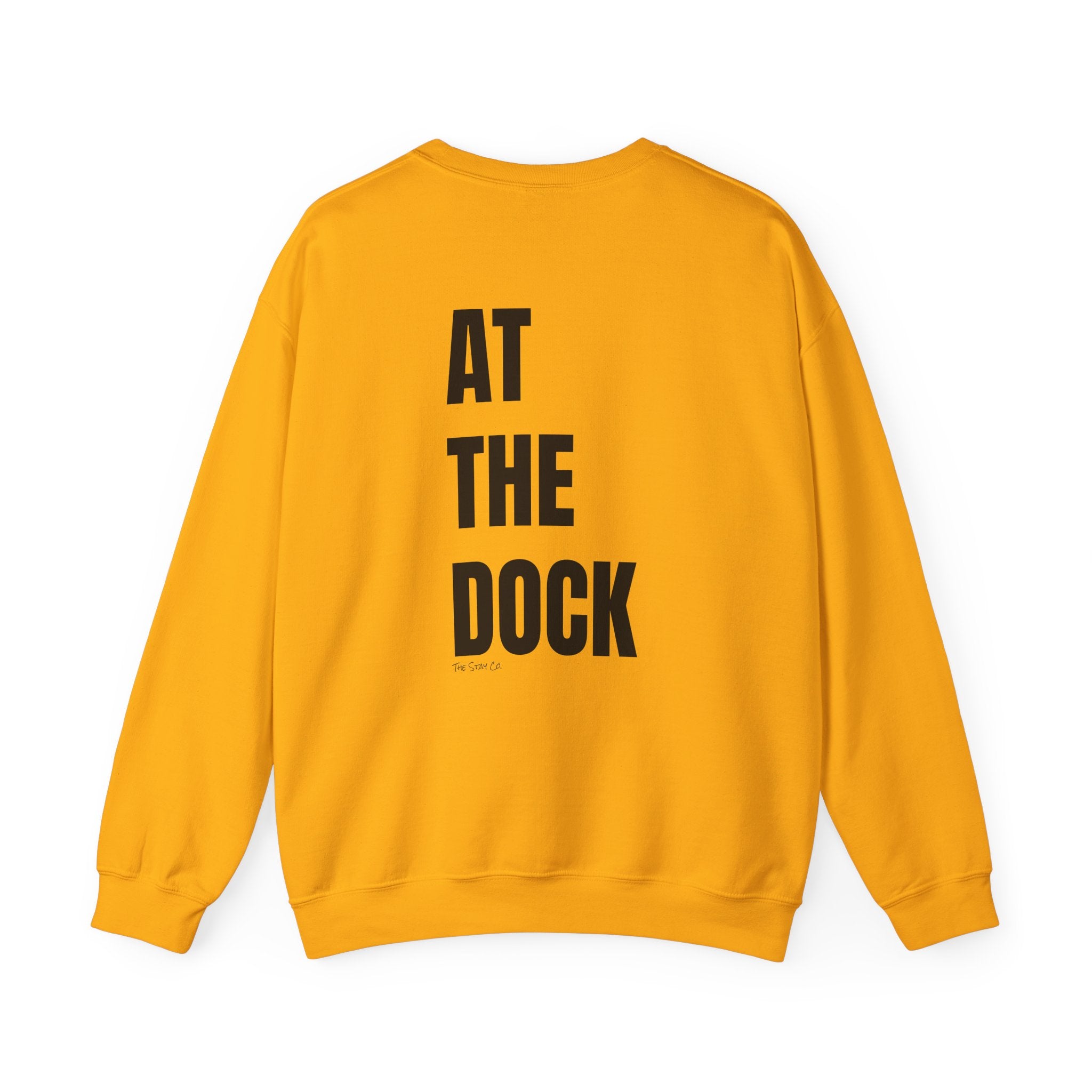 Adult- "Catch me" (Front) - "At The Dock" (Back) -Black Writing -Unisex Crewneck Sweatshirt