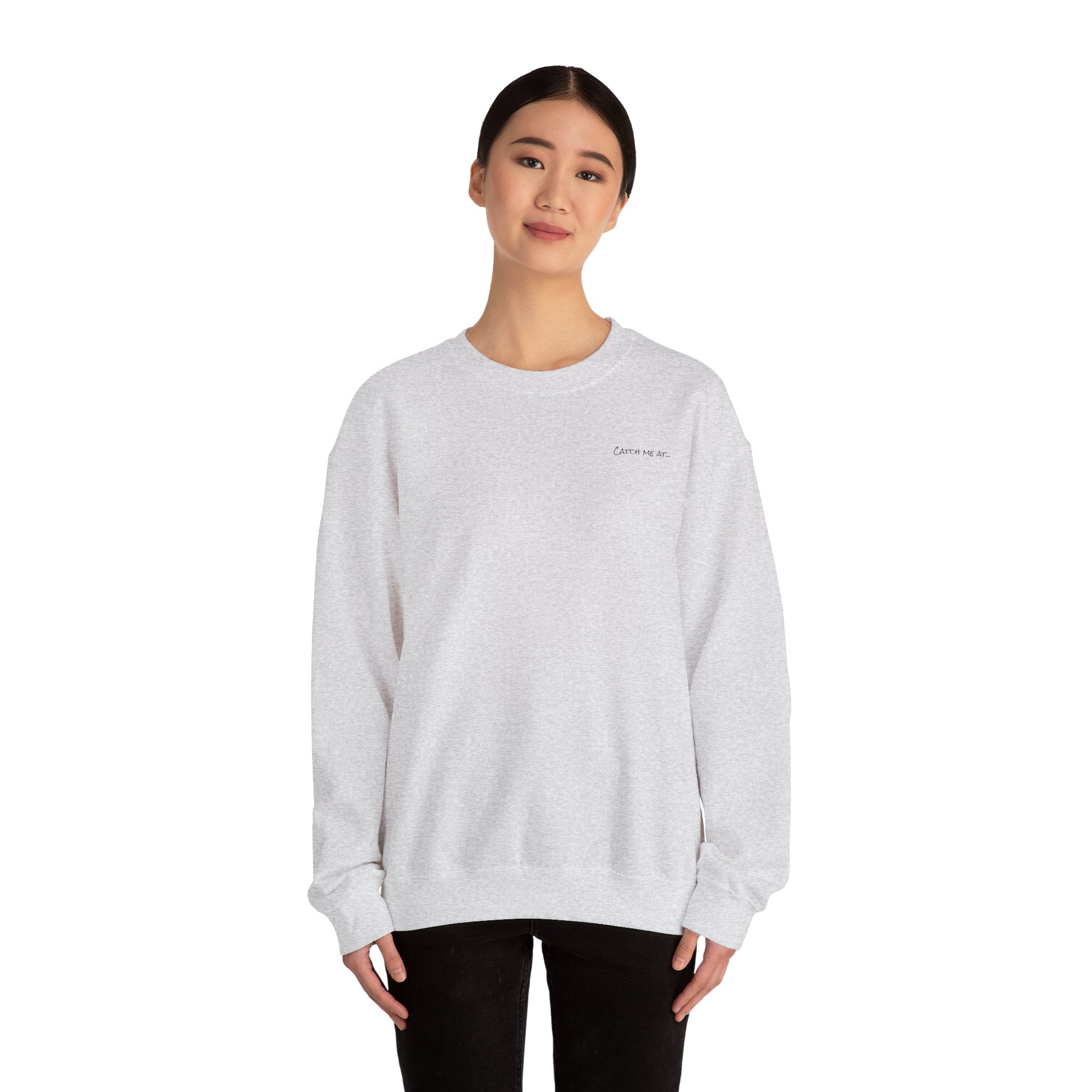 Adult- "'Catch me at"-(Front)- "White Sands Beach Old Lyme, CT"- (Back)- (No Flag) Custom Sweatshirt for location
