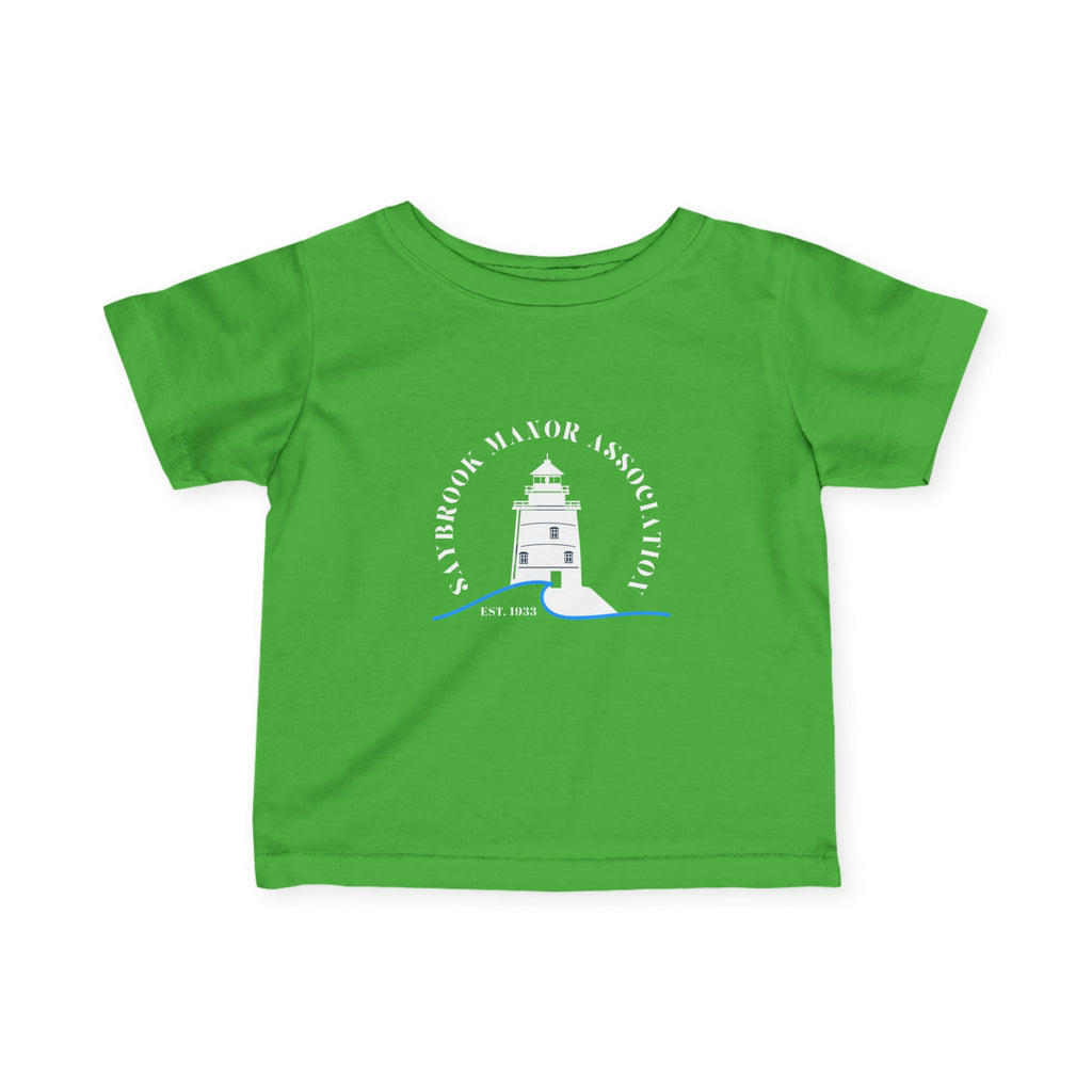 Infant (6M-24M)- Saybrook Manor Association Logo On Front  "MILK. NAP. SAYBROOK. REPEAT." (Back) in White Writing